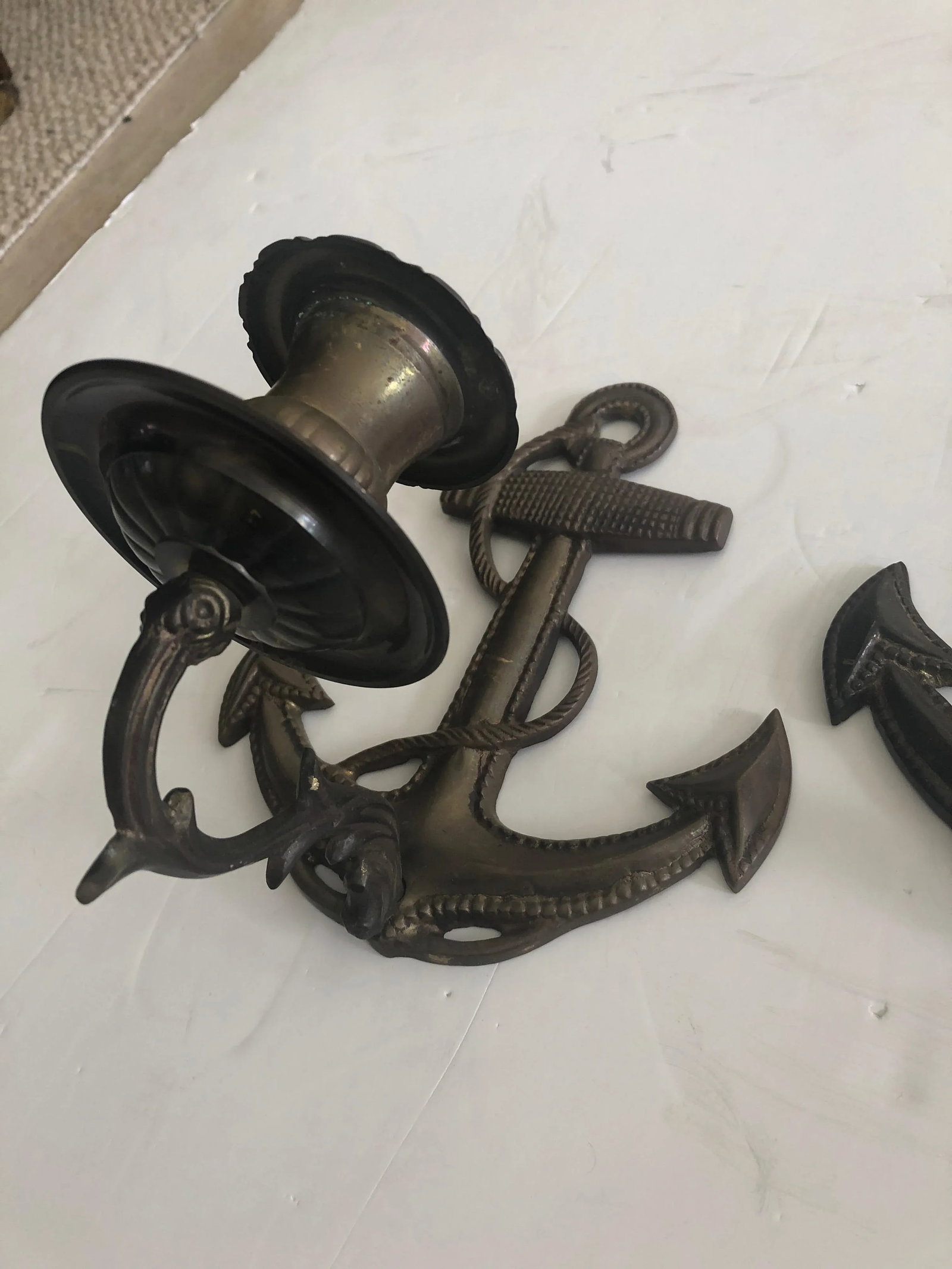 Nautical Brass Anchor Motife Sconces - a Pair - 4