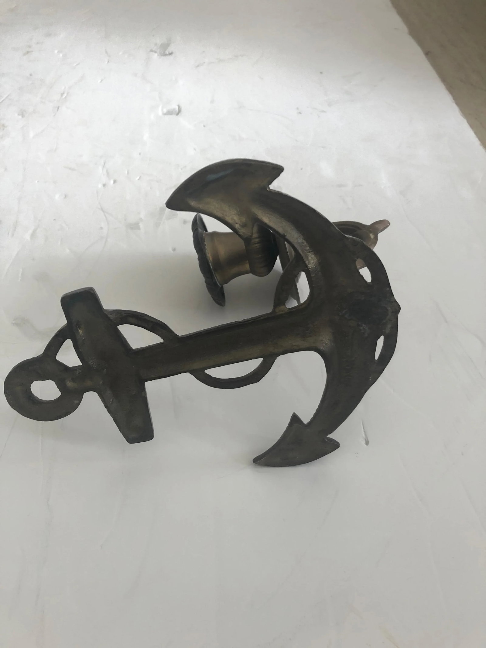 Nautical Brass Anchor Motife Sconces - a Pair - 9