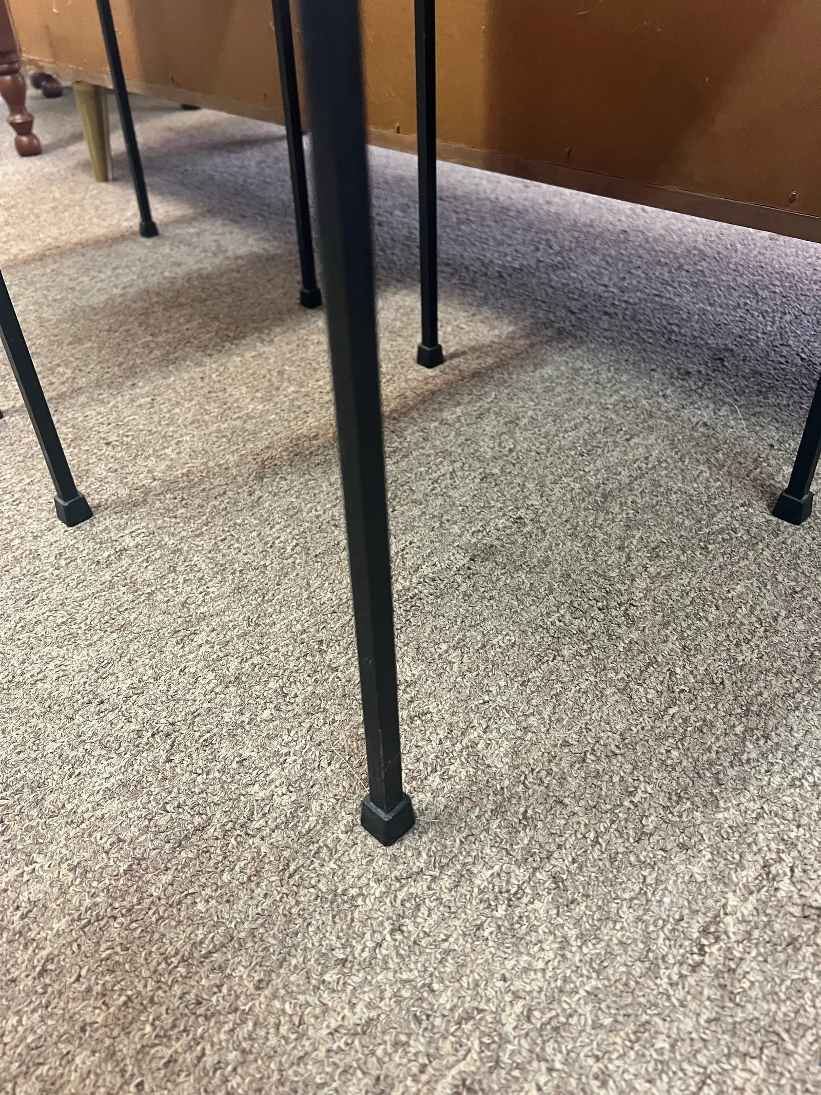 Circa 1950s Small Scale Wrought Iron Marble Top Side Tables - A Pair - 8