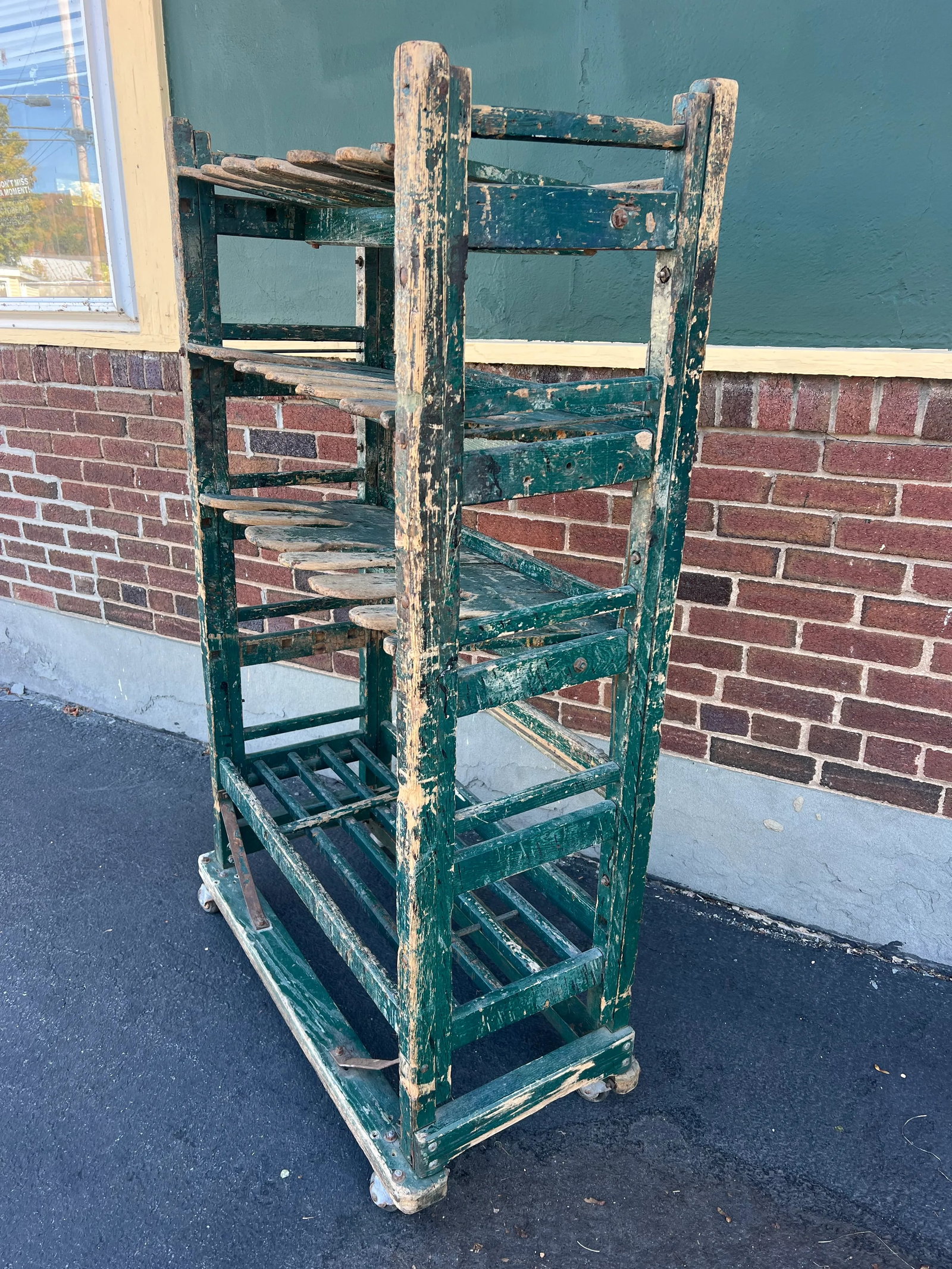 Antique Endicott Johnson Industrial Wooden Shoe Storage Rack Cabinet - 3