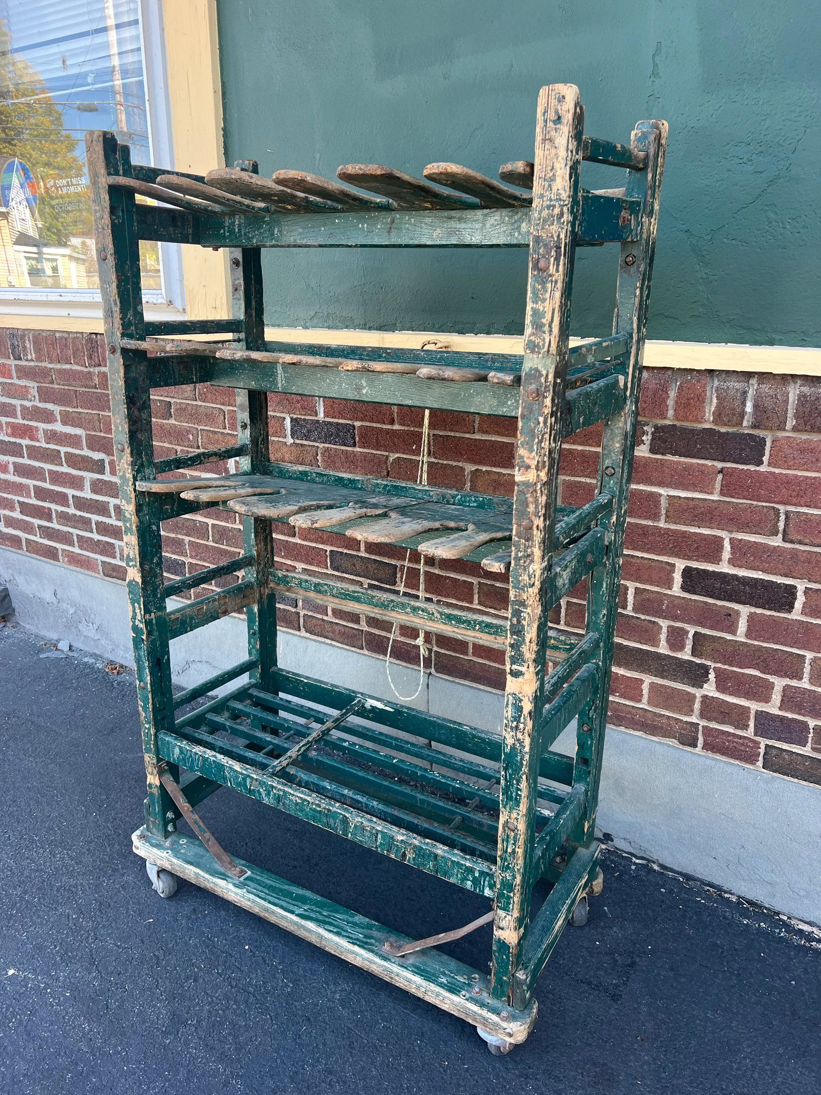Antique Endicott Johnson Industrial Wooden Shoe Storage Rack Cabinet - 5