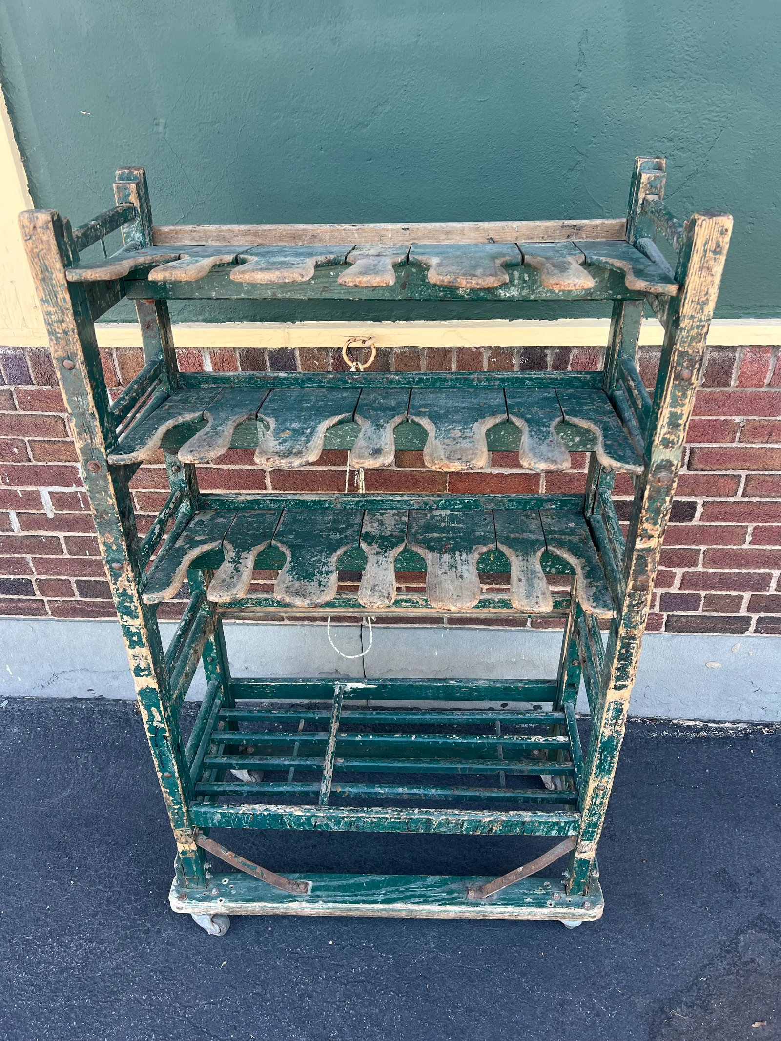 Antique Endicott Johnson Industrial Wooden Shoe Storage Rack Cabinet - 6