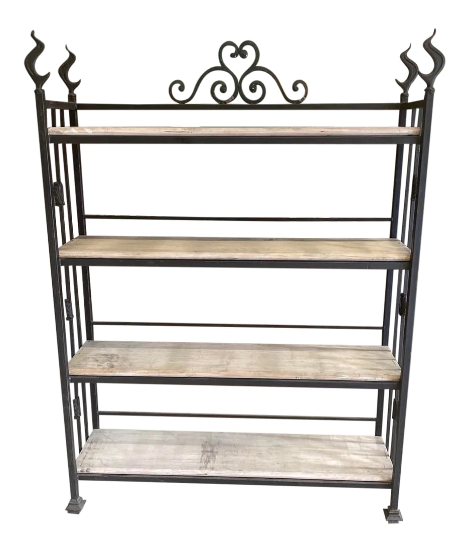 1980s Hand Soldered Flame Details Shelf: Stunning hand soldered metal flame shelf. Incredible detail and extremely sturdy! Perfect addition to any space and for the interior designer Condition: Alterations: Original Condition Unaltered Imper