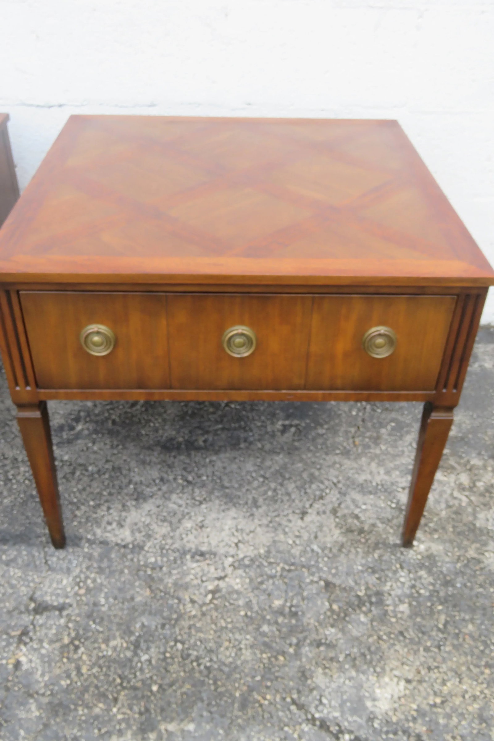 Kittinger Parquet Top Mid Century Modern Side End Bedside Tables a Pair 6060 - 13