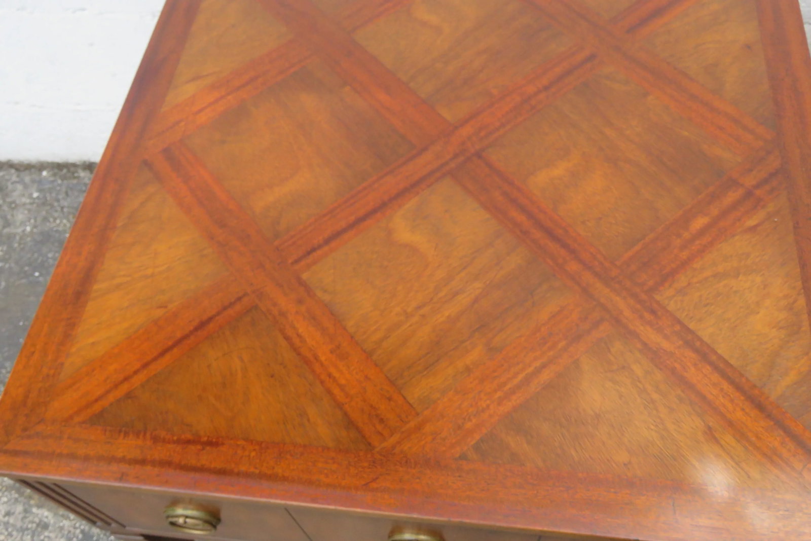 Kittinger Parquet Top Mid Century Modern Side End Bedside Tables a Pair 6060 - 15
