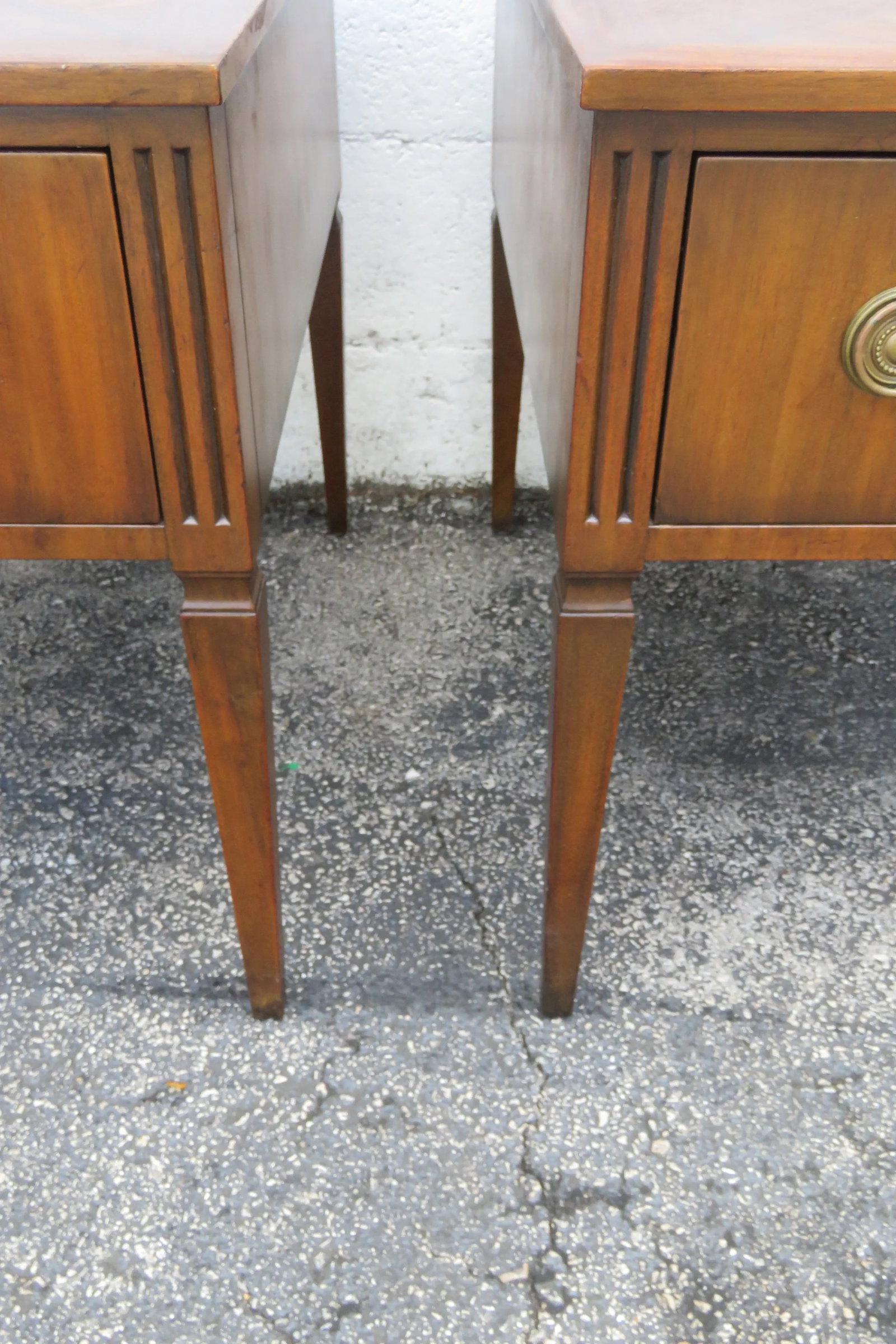 Kittinger Parquet Top Mid Century Modern Side End Bedside Tables a Pair 6060 - 7