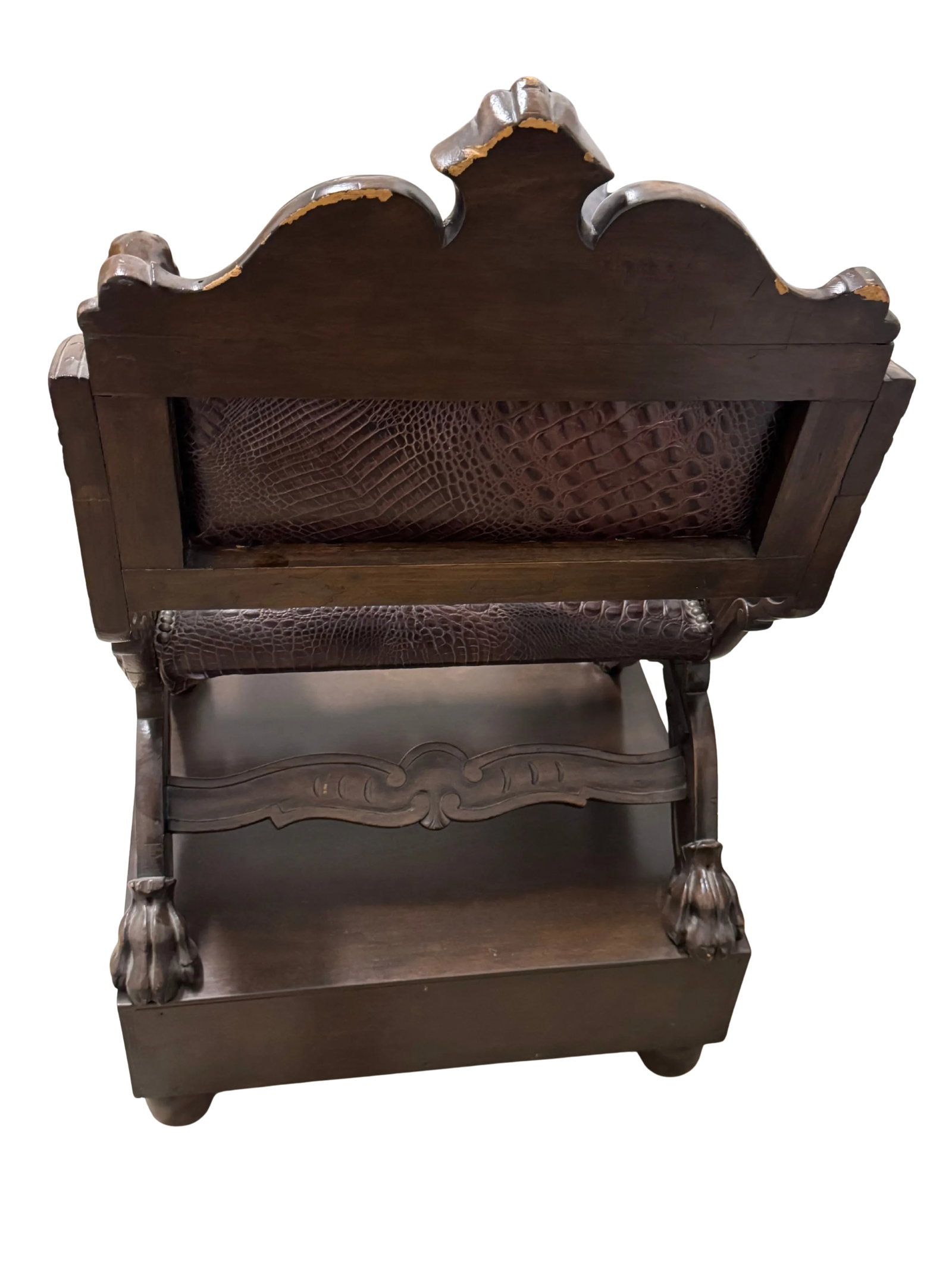 Early 20th Century Carved Dog-Head Savonarola Chair - 12