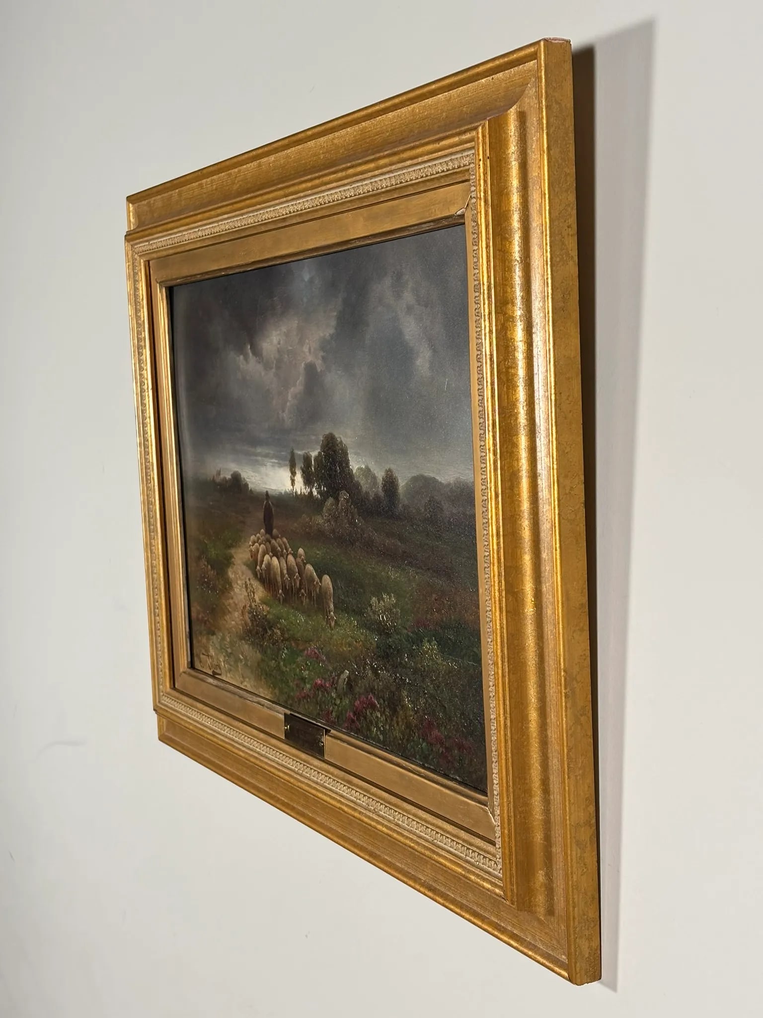 "A Weather Is Coming" Oil on Panel by Herman Solbrig (1853-1942) - 3