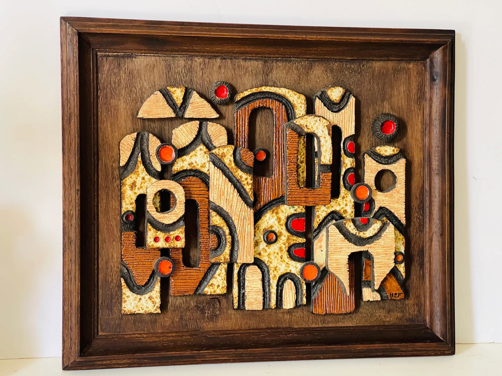 MCM Signed Ceramic Installation Framed - 3