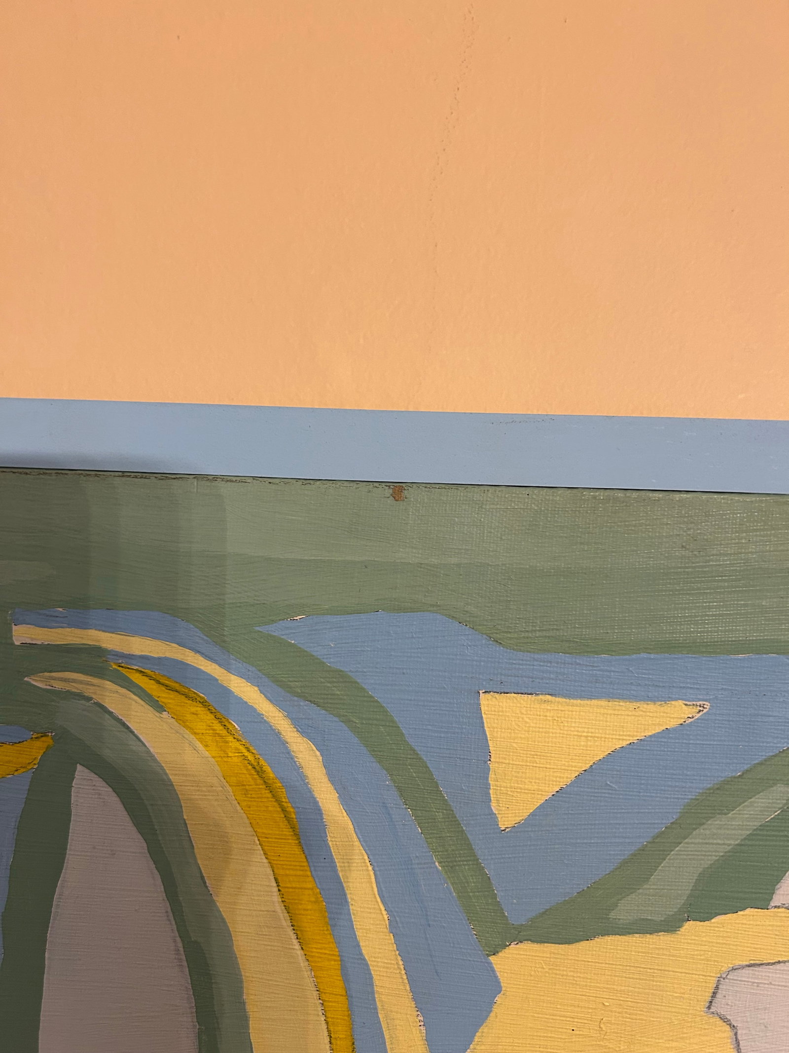 Vintage Abstract Architectural Modern Painting Signed by Carlson - 5