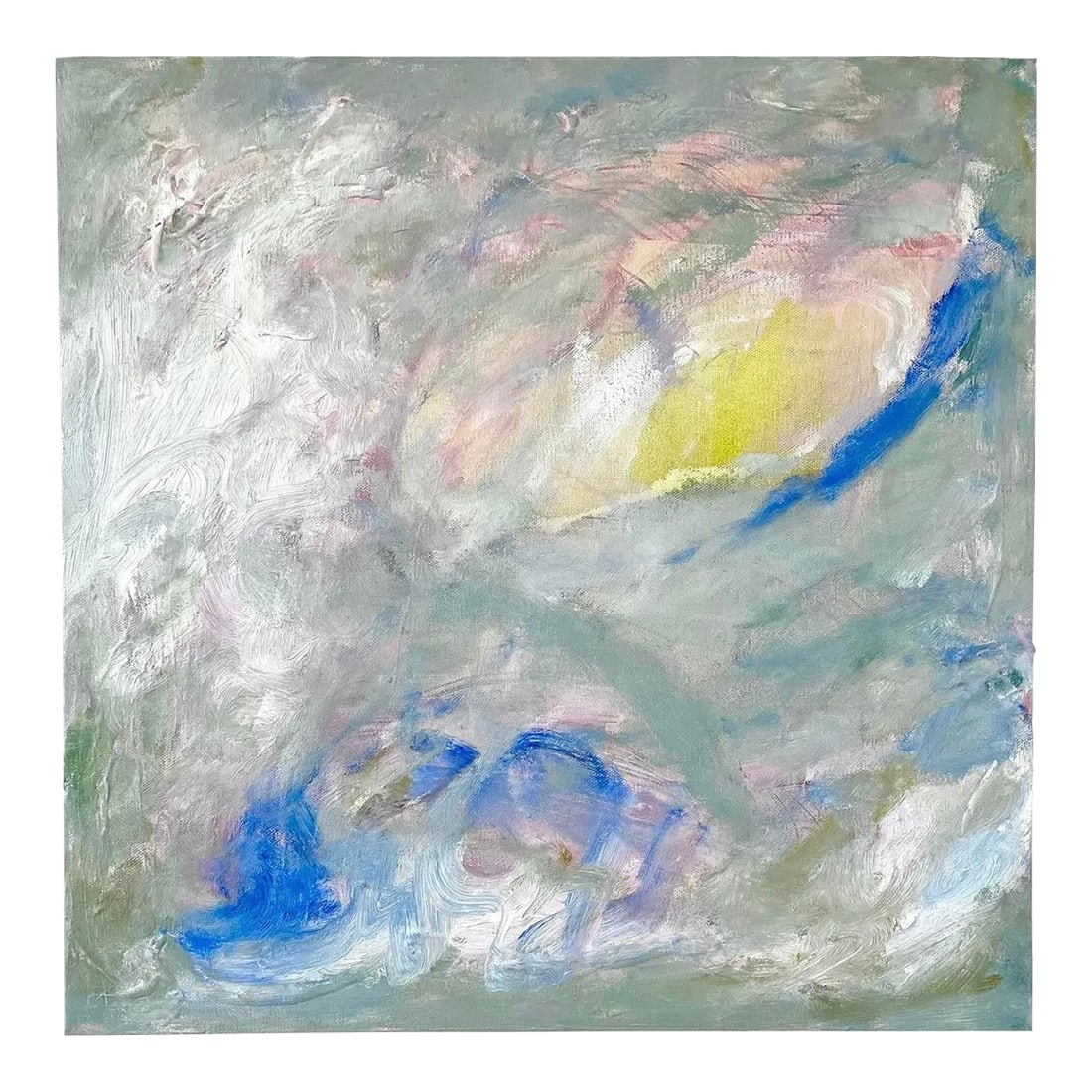 Matthew Izzo Oil Painting on Canvas - 2022 Signed/Dated: Oil painting on canvas 20" x 20" x 1.5 Signed with hanging wire. New York based artist, Matthew Izzo (b. 1971) currently living in the Hudson Valley NY region. Izzo explores the process of art making 