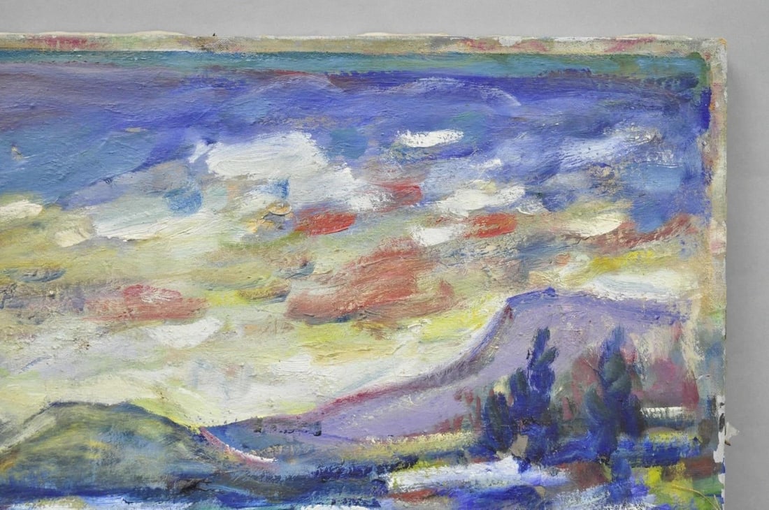 Vintage 1960s Samuel Heller "Mountain Landscape" Oil on Canvas Painting, Signed - 4