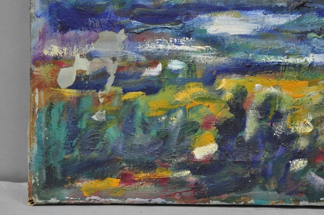 Vintage 1960s Samuel Heller "Mountain Landscape" Oil on Canvas Painting, Signed - 8
