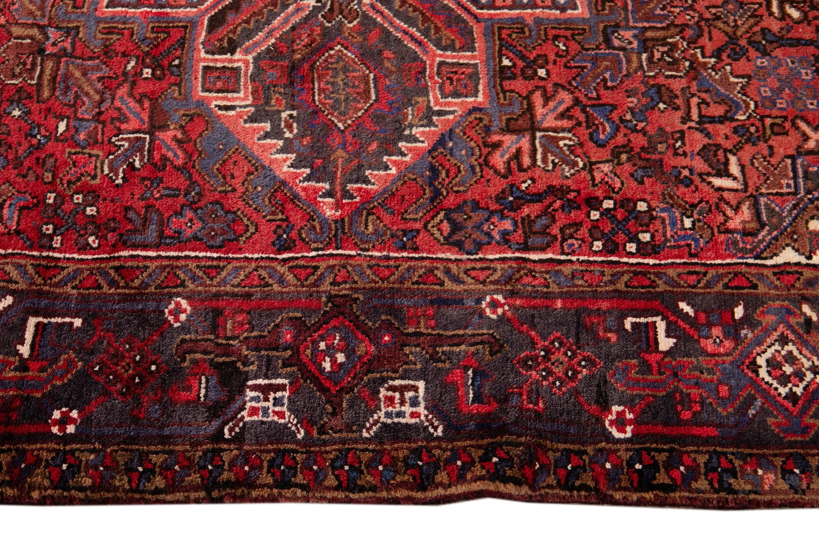 Vintage Persian Heriz Handmade Wool Rug, 7'3" X 9'10" - 10
