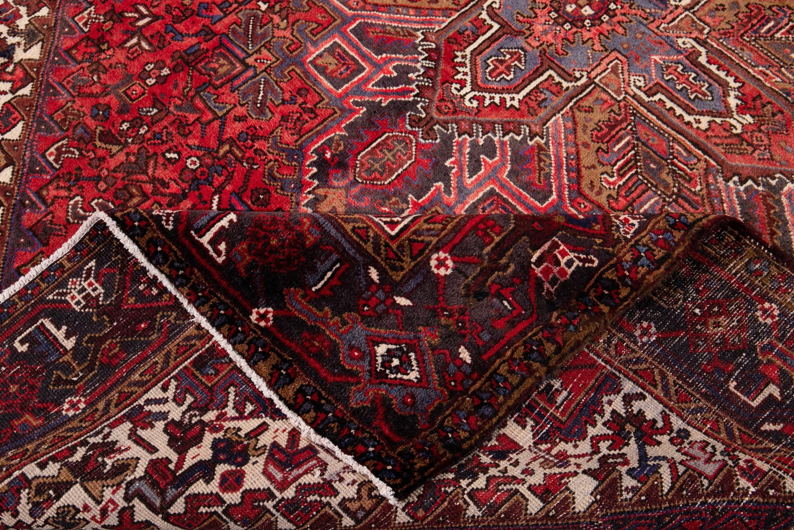 Vintage Persian Heriz Handmade Wool Rug, 7'3" X 9'10" - 2