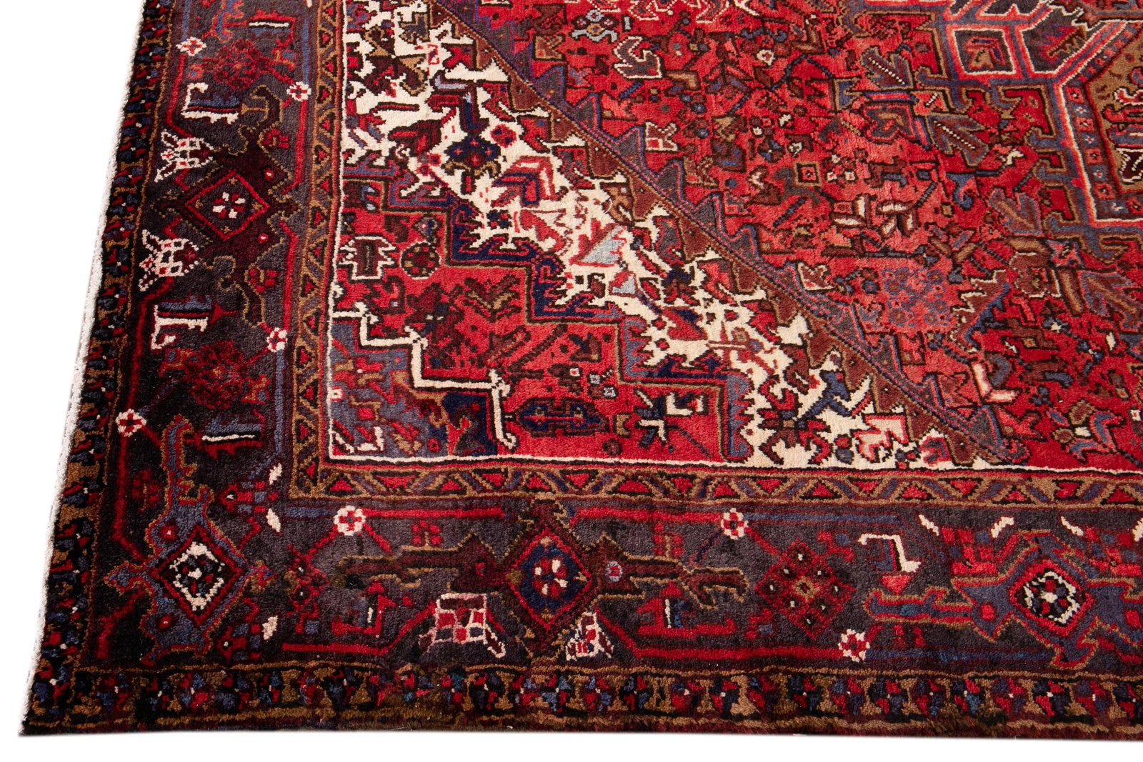 Vintage Persian Heriz Handmade Wool Rug, 7'3" X 9'10" - 4