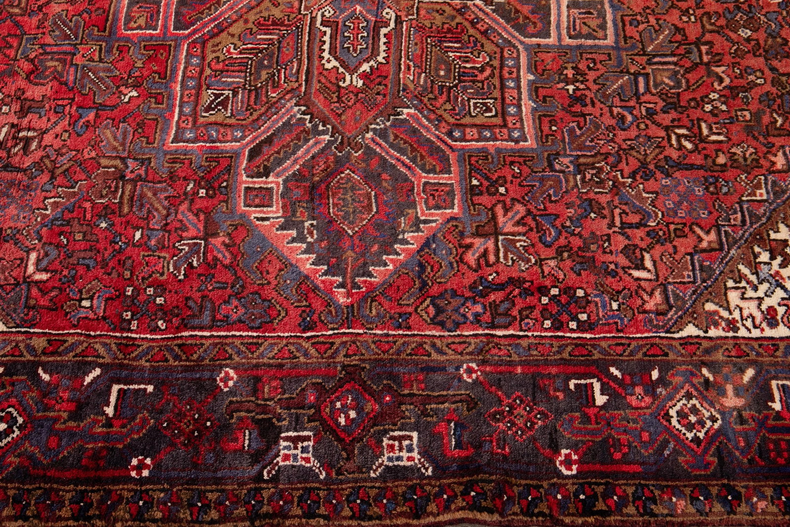 Vintage Persian Heriz Handmade Wool Rug, 7'3" X 9'10" - 6