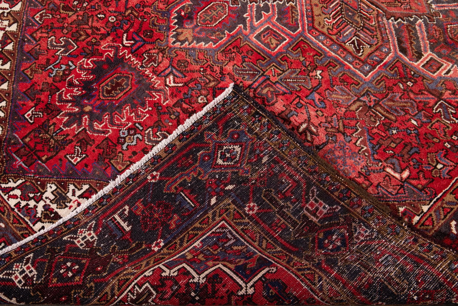 Vintage Persian Heriz Handmade Wool Rug, 7'3" X 9'10" - 8
