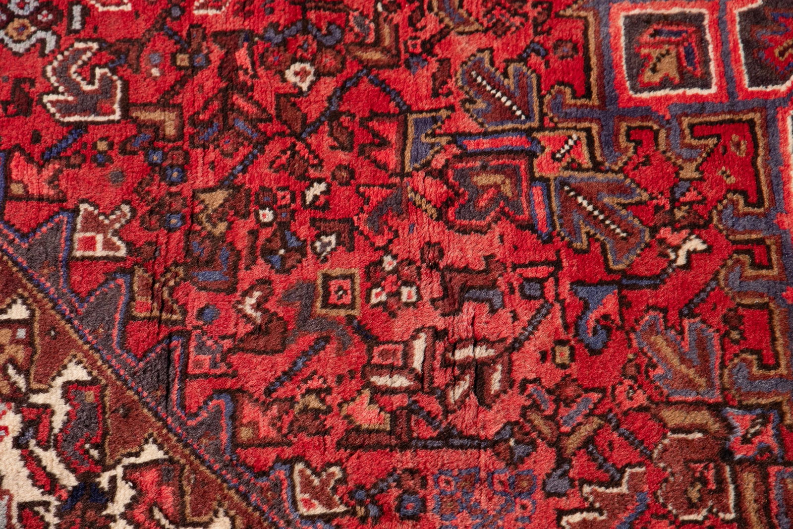 Vintage Persian Heriz Handmade Wool Rug, 7'3" X 9'10" - 9