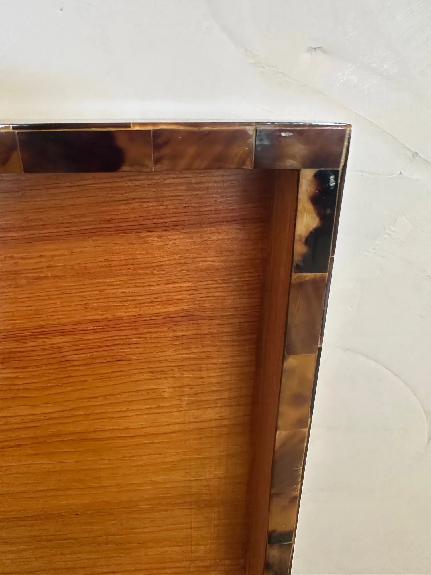 Glossy Horn Box With Brass Inlay and Ball Feet - 7