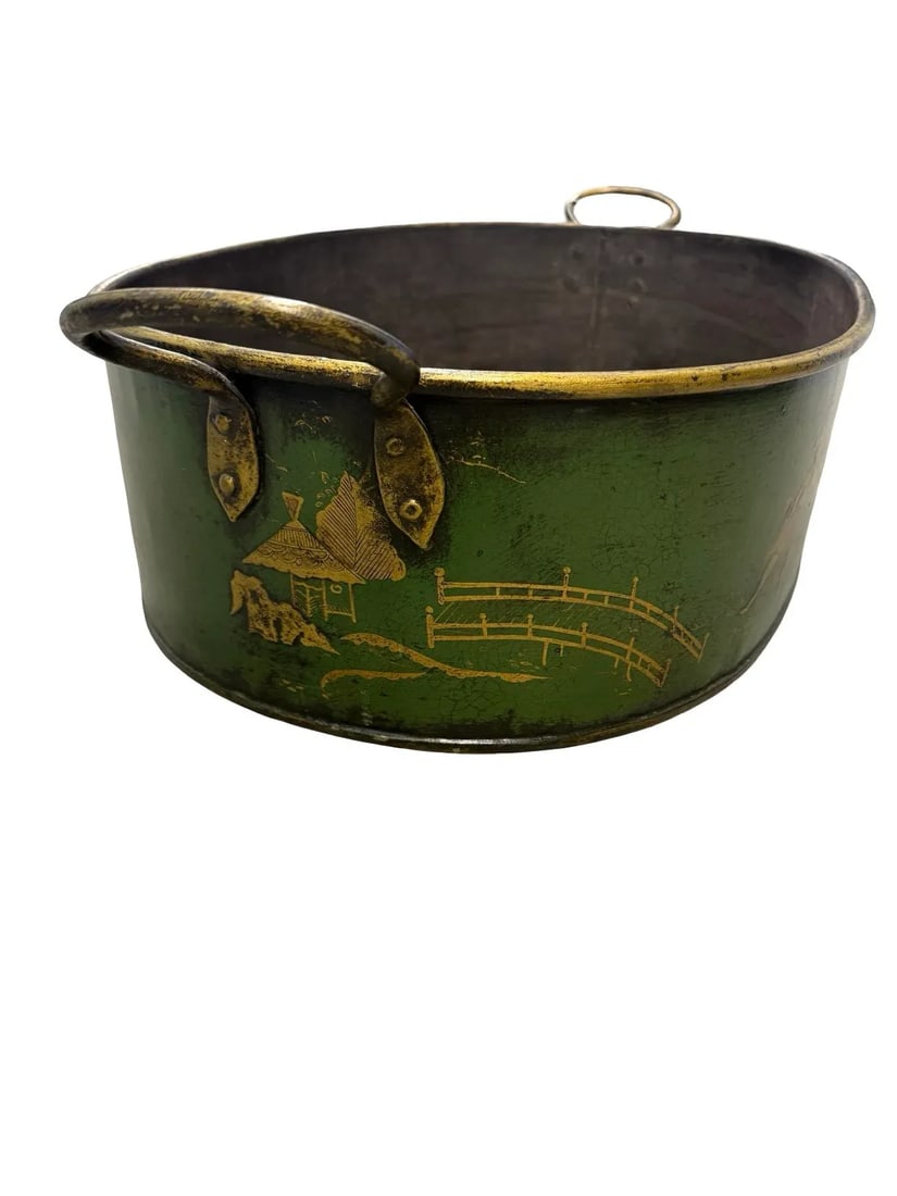 Large Scale Italian Chinoiserie Decorated Tole Jardiniere or Planter - 3