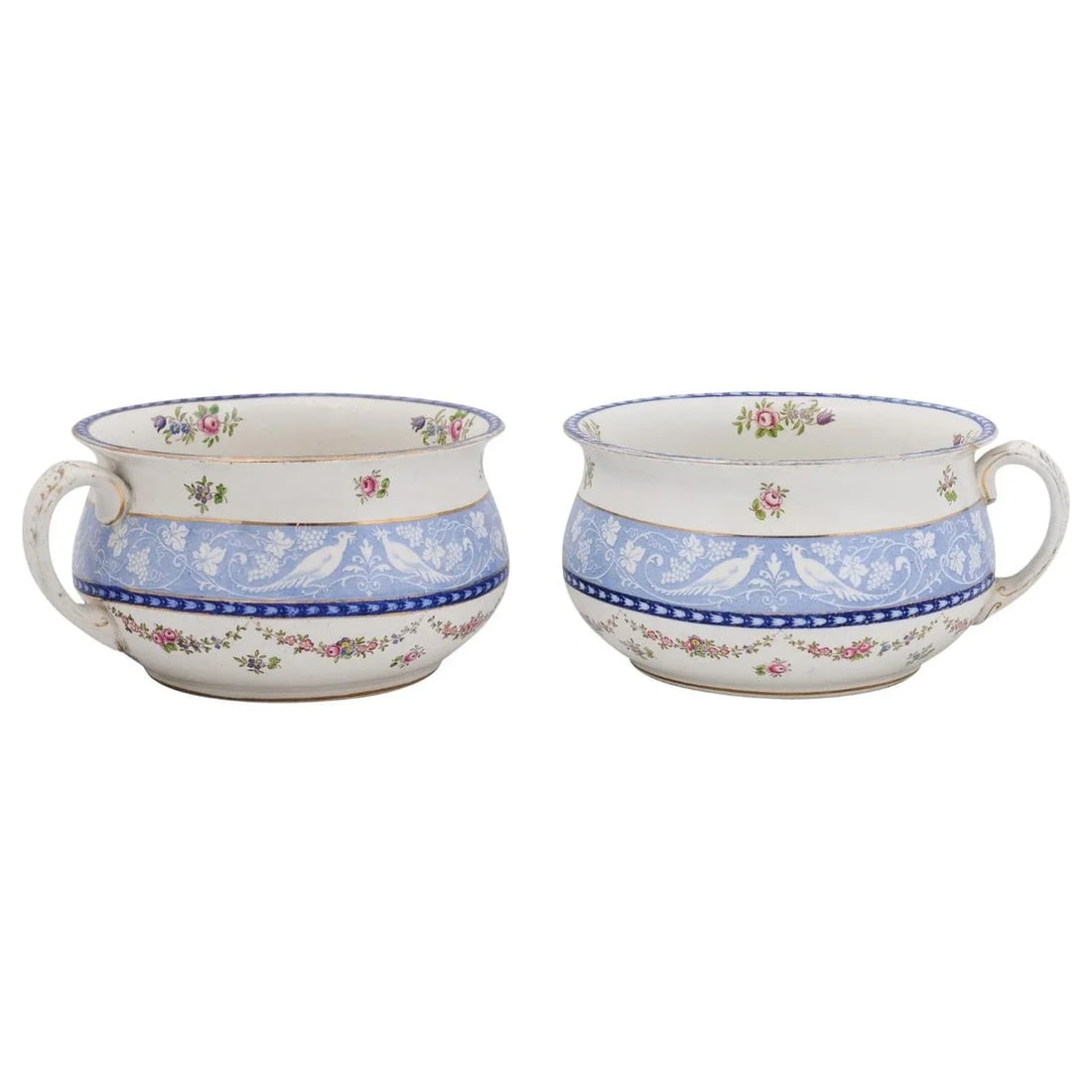 English Booths Blue & White China Bowls Produced for Harrods in London - a Pair - 13