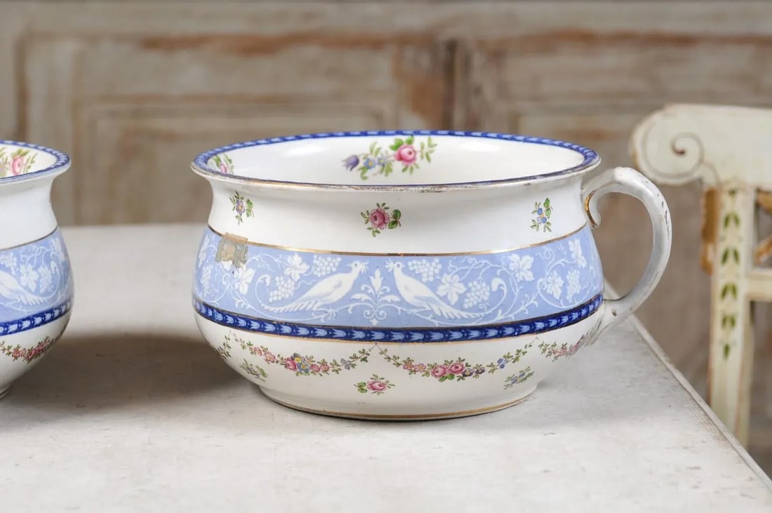 English Booths Blue & White China Bowls Produced for Harrods in London - a Pair - 9