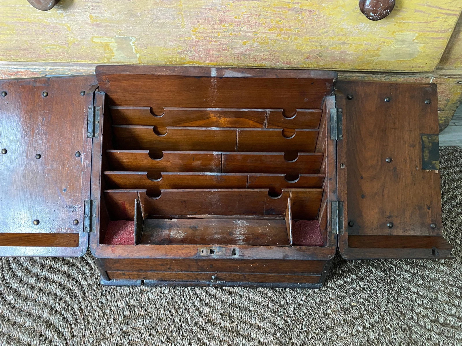 Antique English Letter Box With Lock and Key - 5