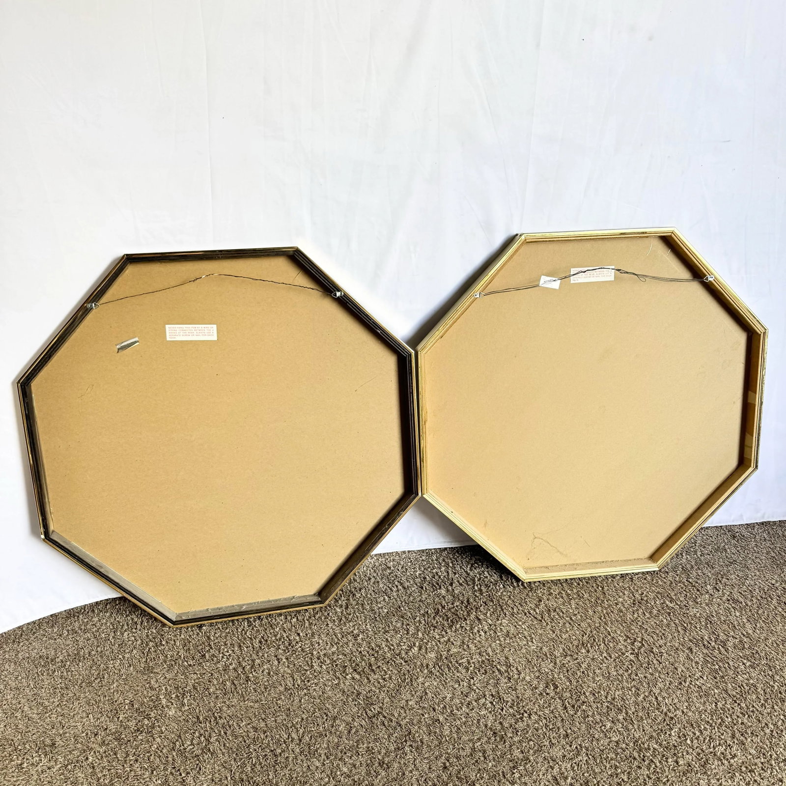 Art Deco Etched Gold and Frosted Octagonal Mirrors by Mechanical Mirror Works - A Pair - 10