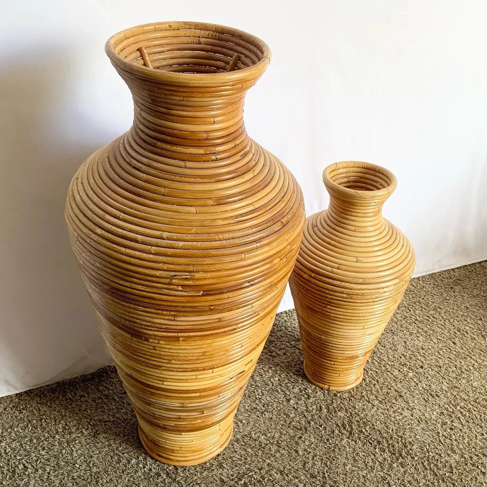 Boho Chic Pencil Reed Vases - Set of 2 - 2