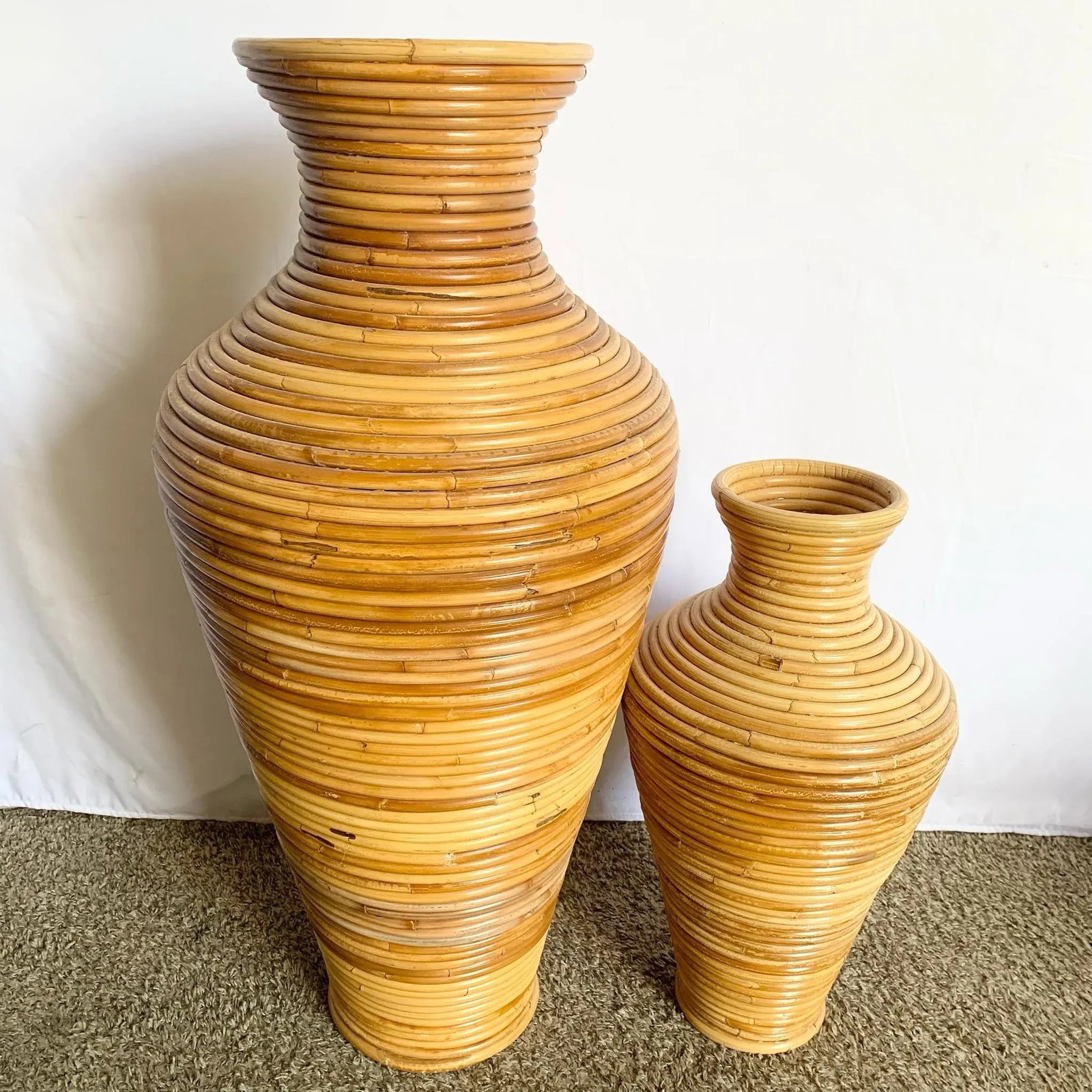 Boho Chic Pencil Reed Vases - Set of 2 - 5