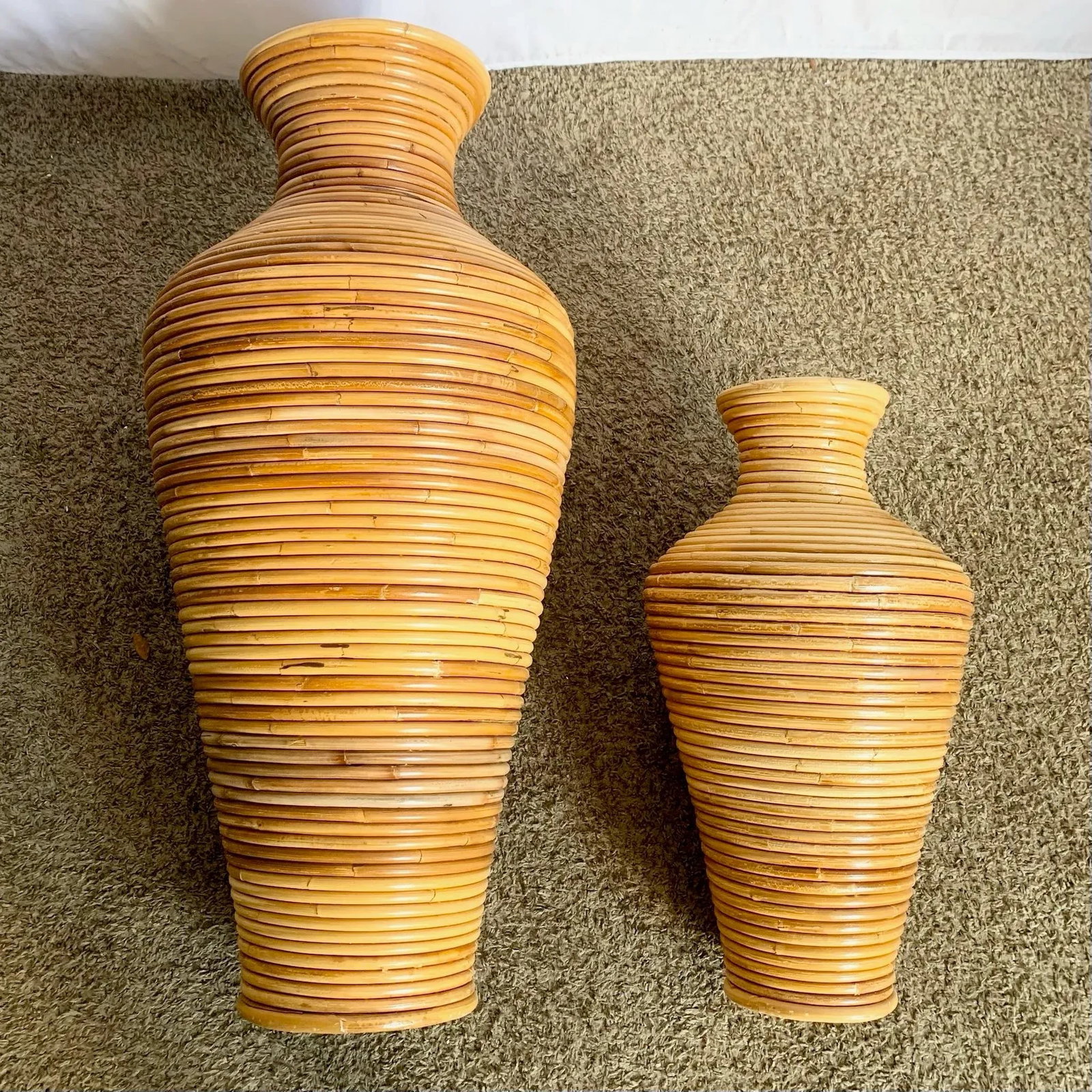 Boho Chic Pencil Reed Vases - Set of 2 - 7