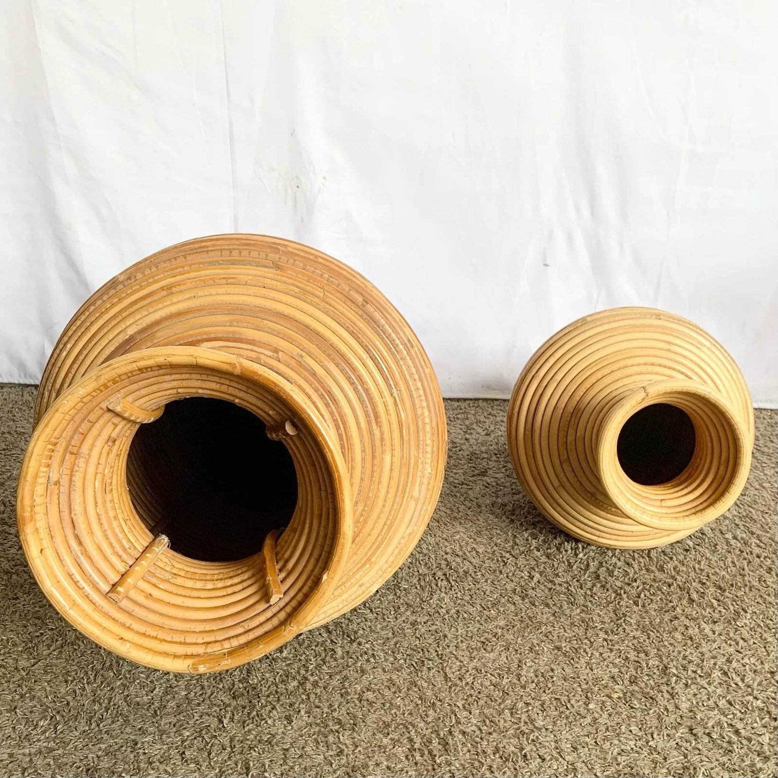 Boho Chic Pencil Reed Vases - Set of 2 - 9