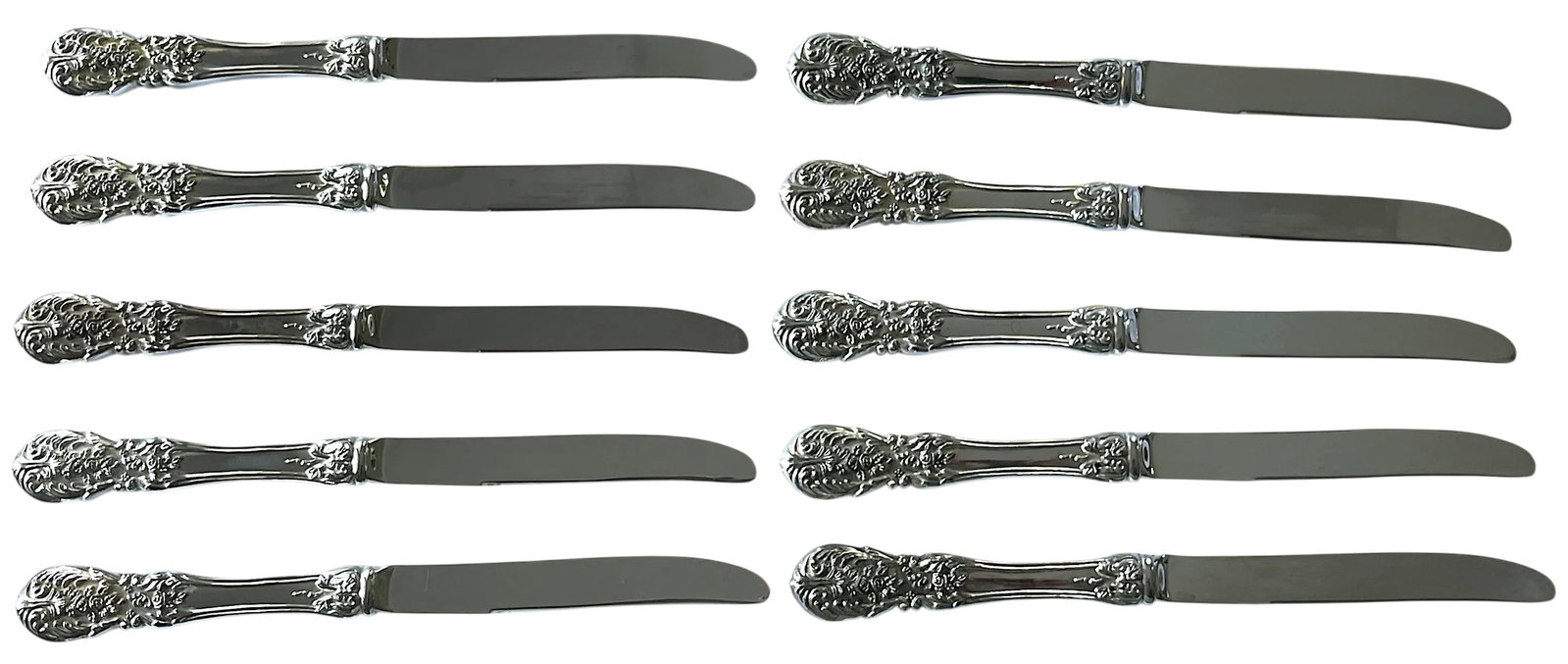 1980s Fb Rogers & Sons "French Rose" After Francis I Silver Plated Flatware Service for 10 With Serv - 5