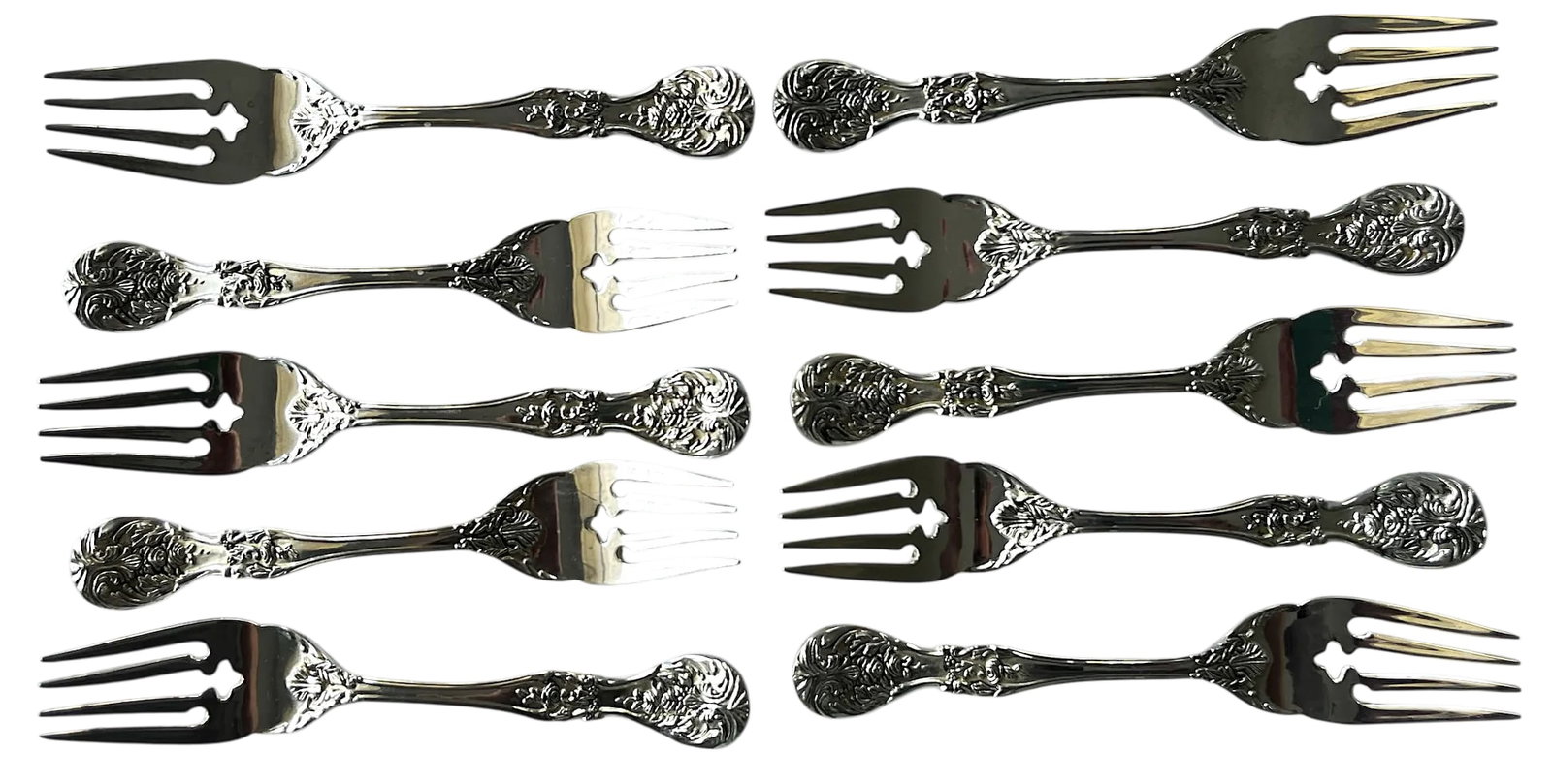 1980s Fb Rogers & Sons "French Rose" After Francis I Silver Plated Flatware Service for 10 With Serv - 7