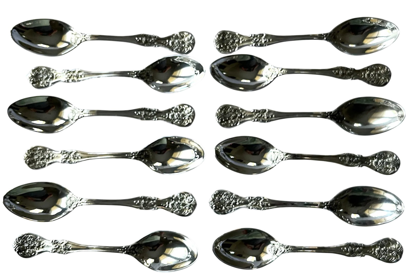 1980s Fb Rogers & Sons "French Rose" After Francis I Silver Plated Flatware Service for 10 With Serv - 9