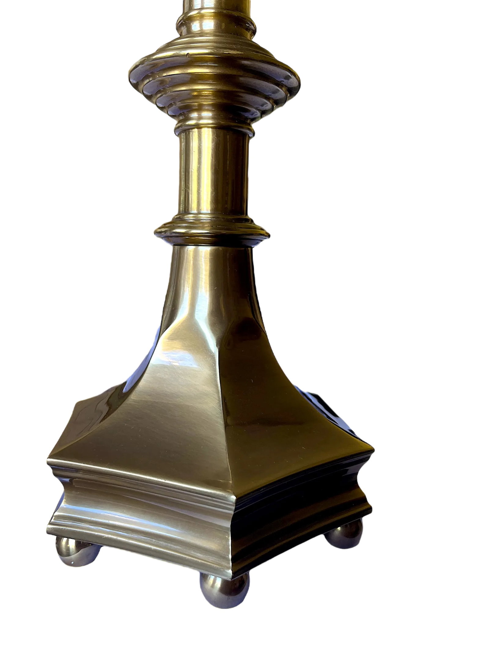 Vintage Frederick Cooper Solid Brass Candlestick Style Table Lamp - Colonial Revival Style - 5