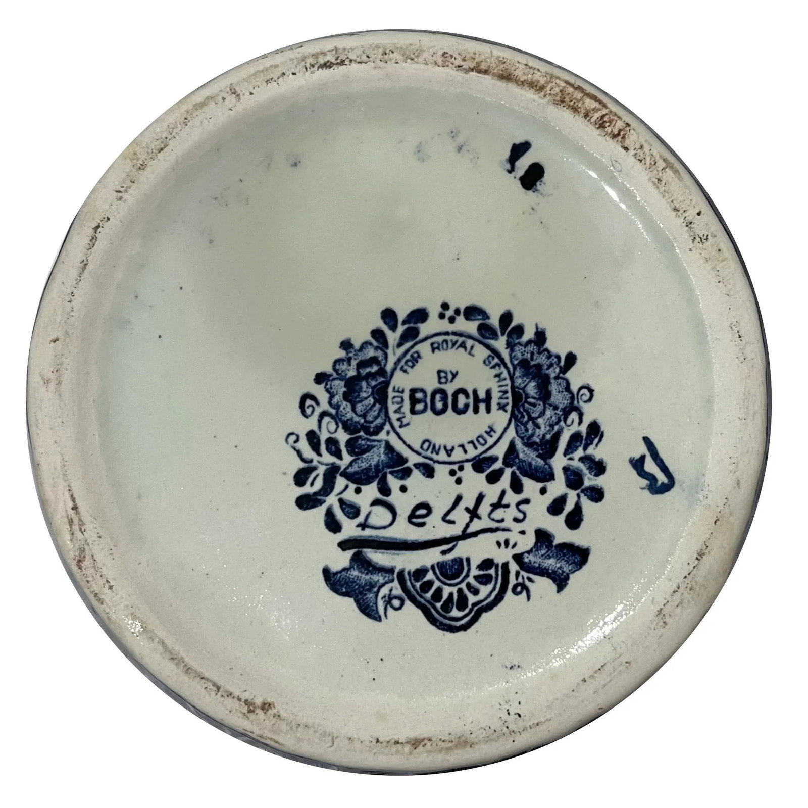 1960's Chinoiserie Delft Ginger Jar - Royal Sphinx Holland by Boch - 11