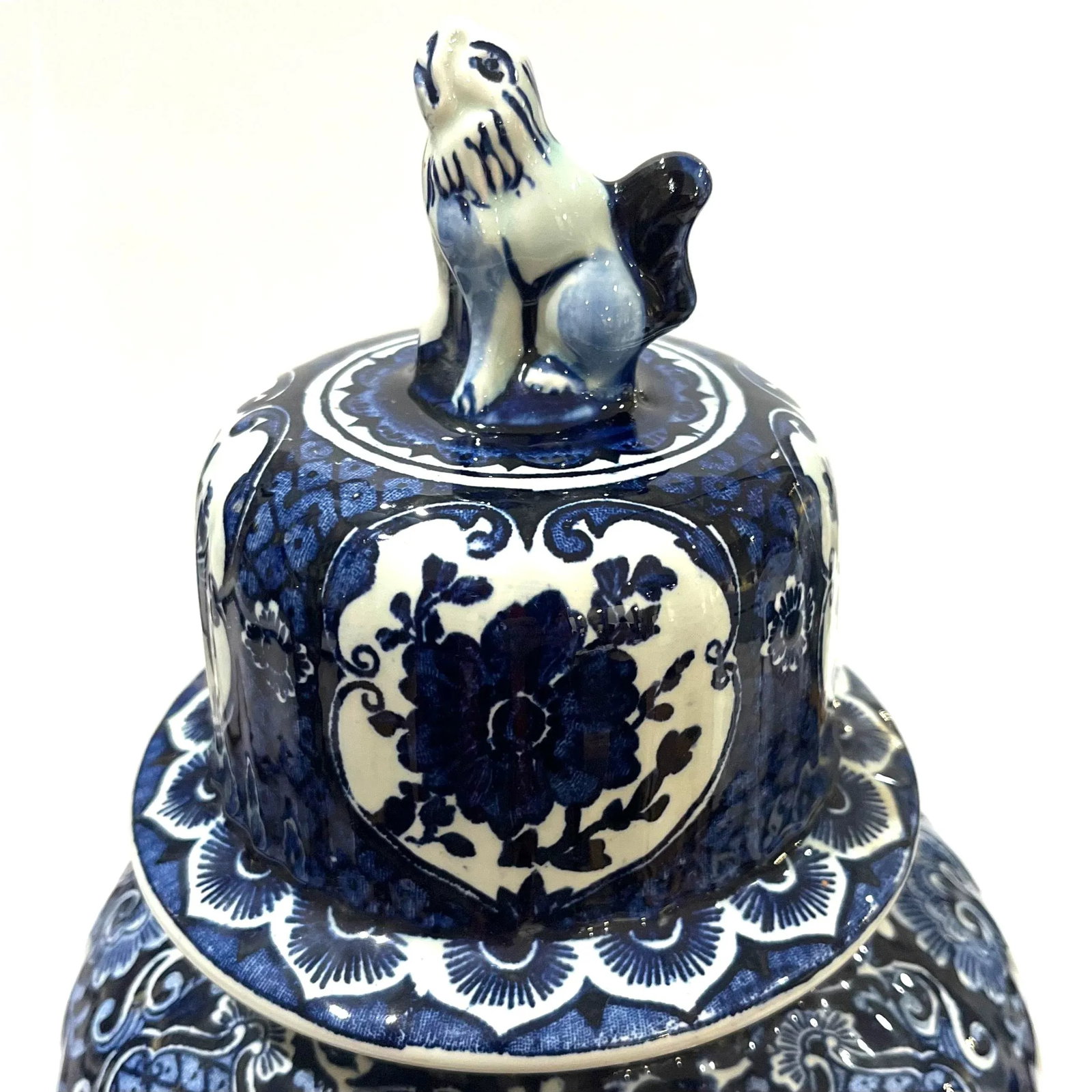 1960's Chinoiserie Delft Ginger Jar - Royal Sphinx Holland by Boch - 2