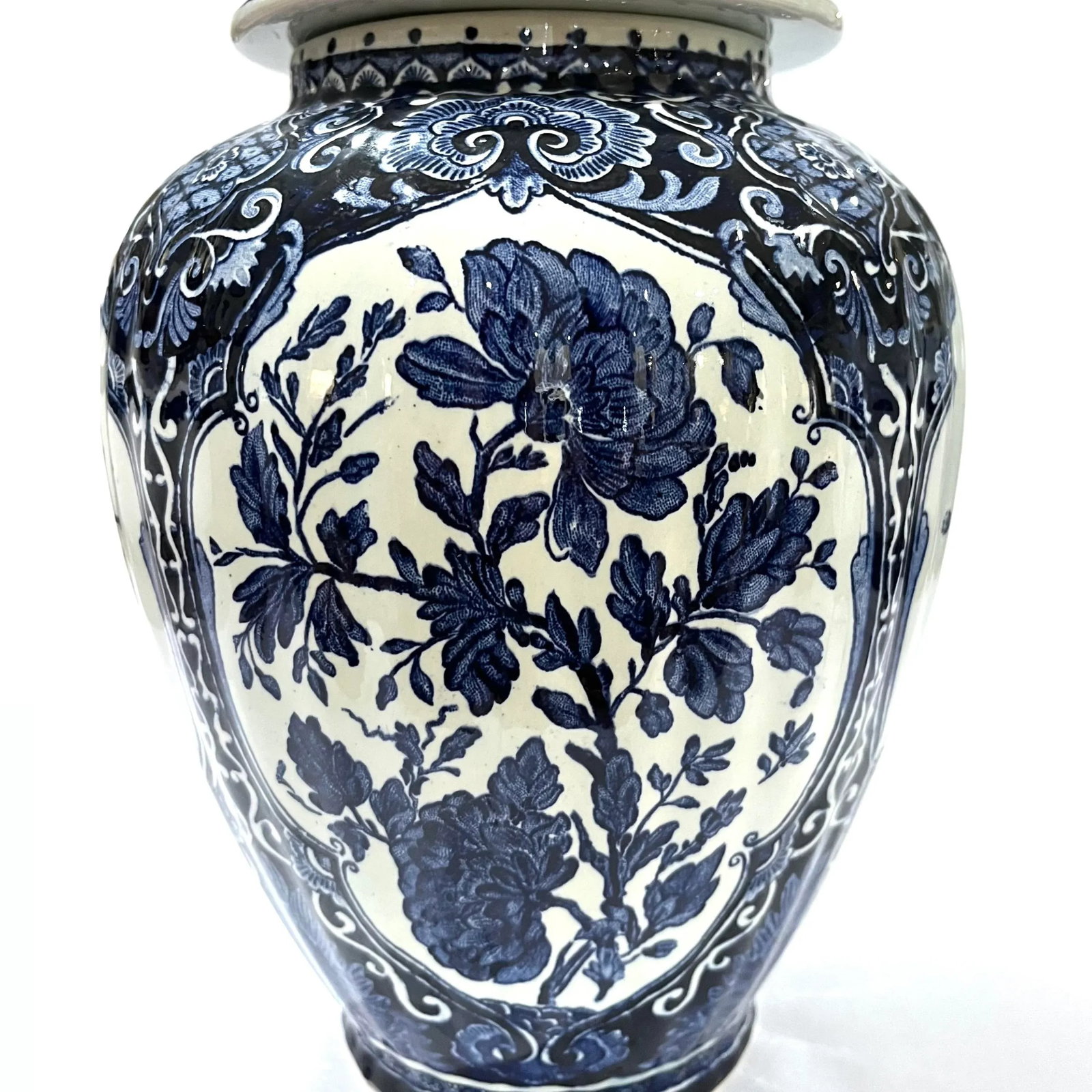 1960's Chinoiserie Delft Ginger Jar - Royal Sphinx Holland by Boch - 3
