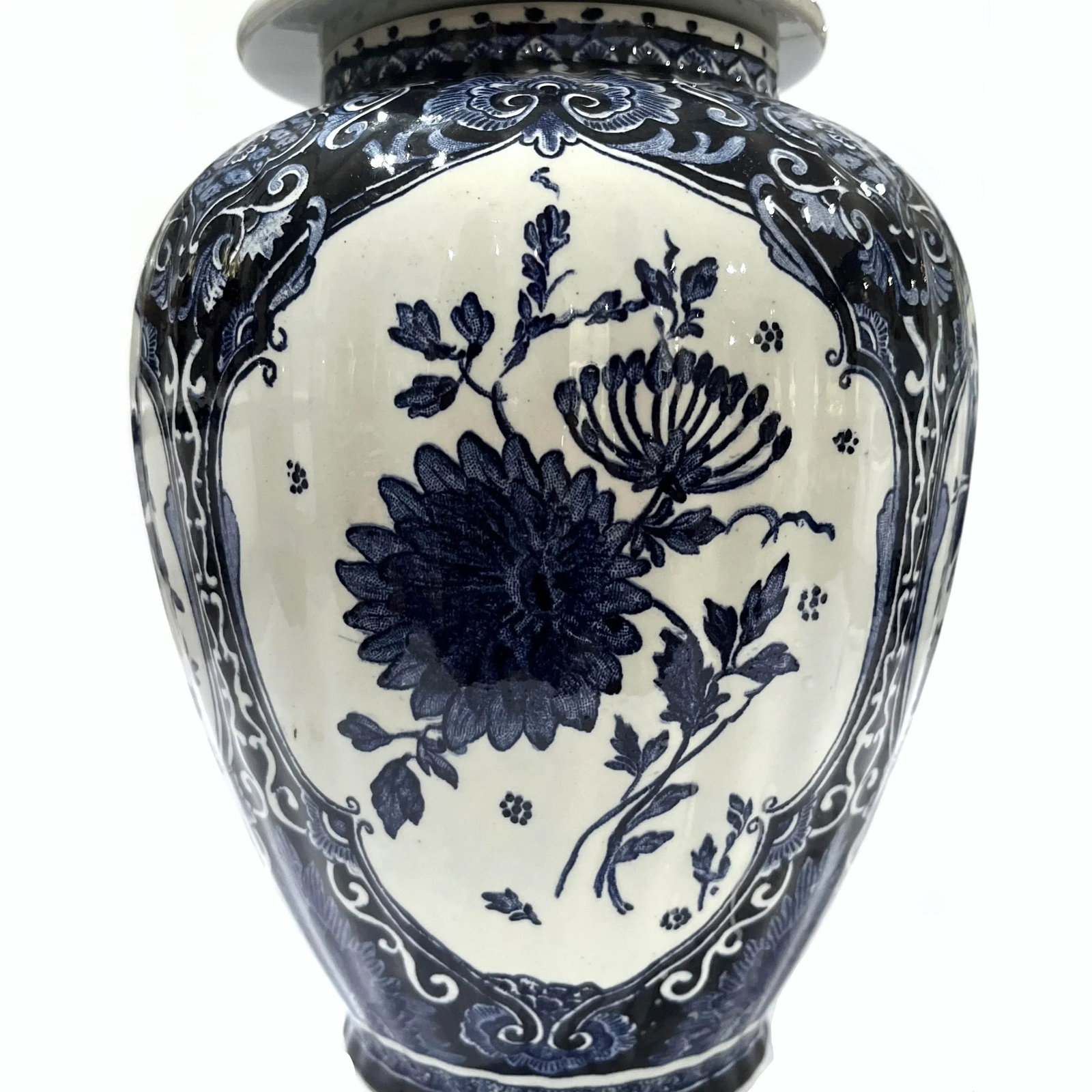 1960's Chinoiserie Delft Ginger Jar - Royal Sphinx Holland by Boch - 5