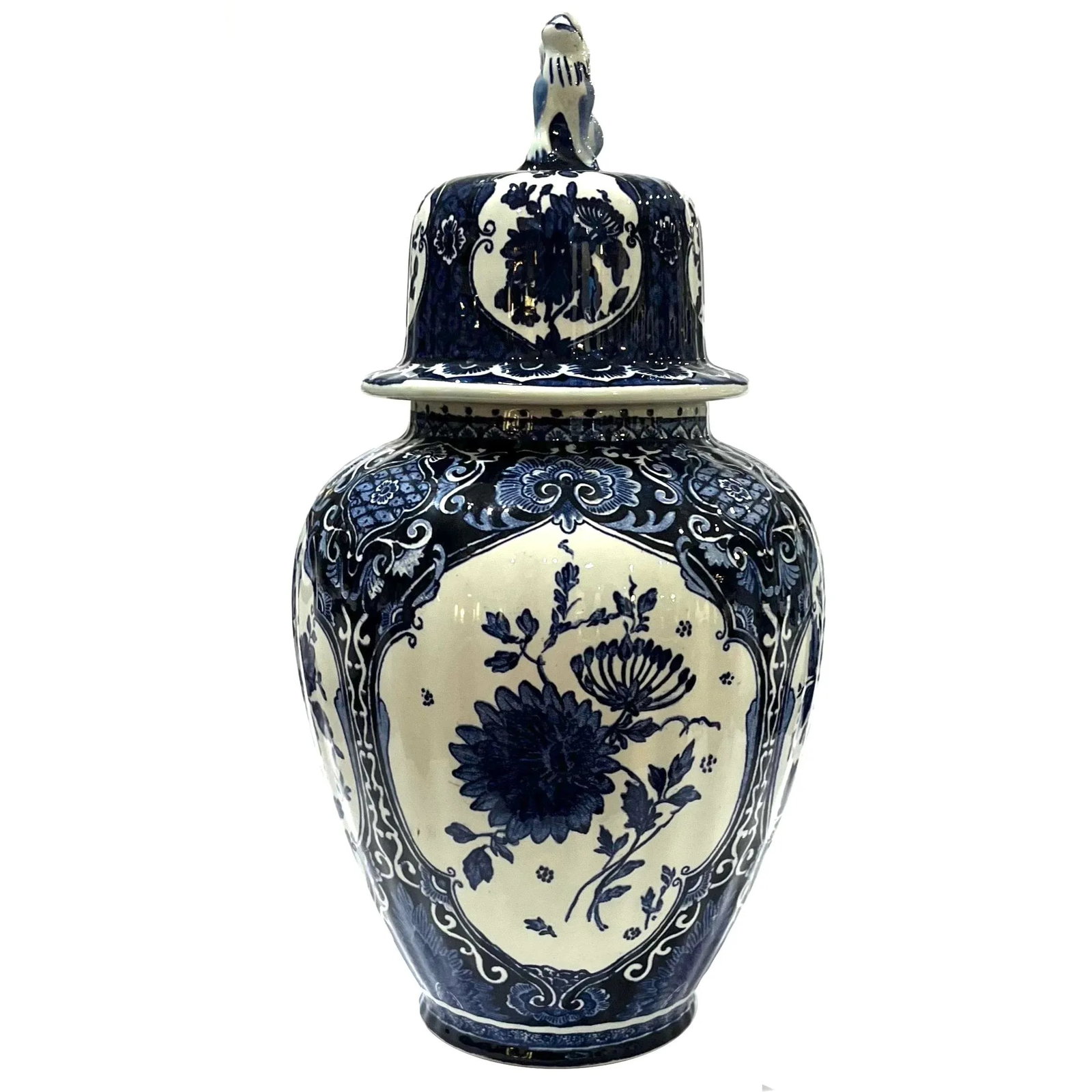 1960's Chinoiserie Delft Ginger Jar - Royal Sphinx Holland by Boch - 7