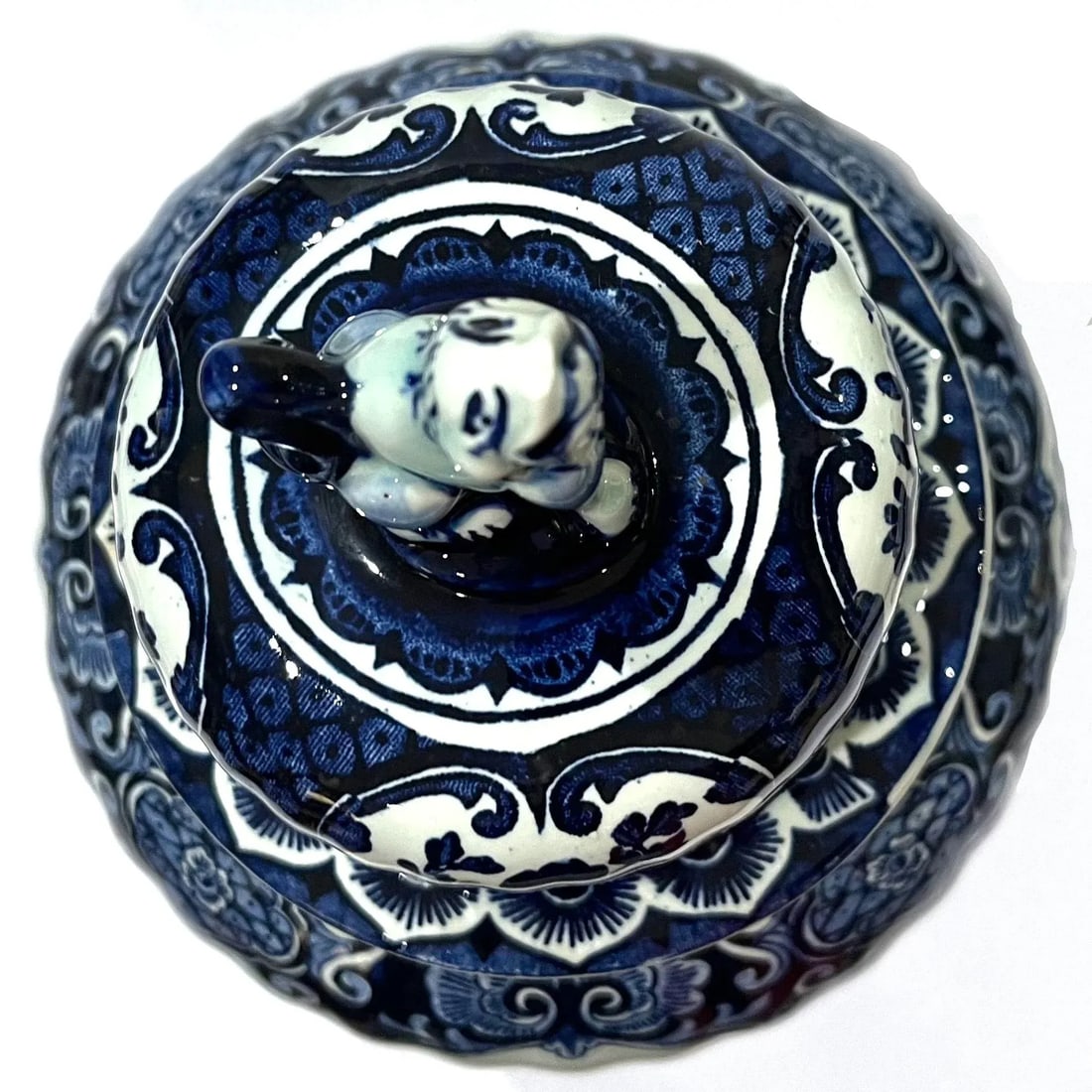1960's Chinoiserie Delft Ginger Jar - Royal Sphinx Holland by Boch - 8