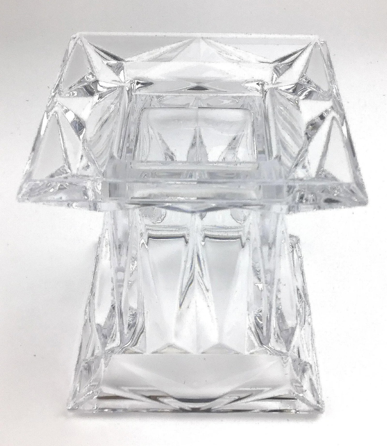 Vintage Art Deco Crystal Flower Vase - 10