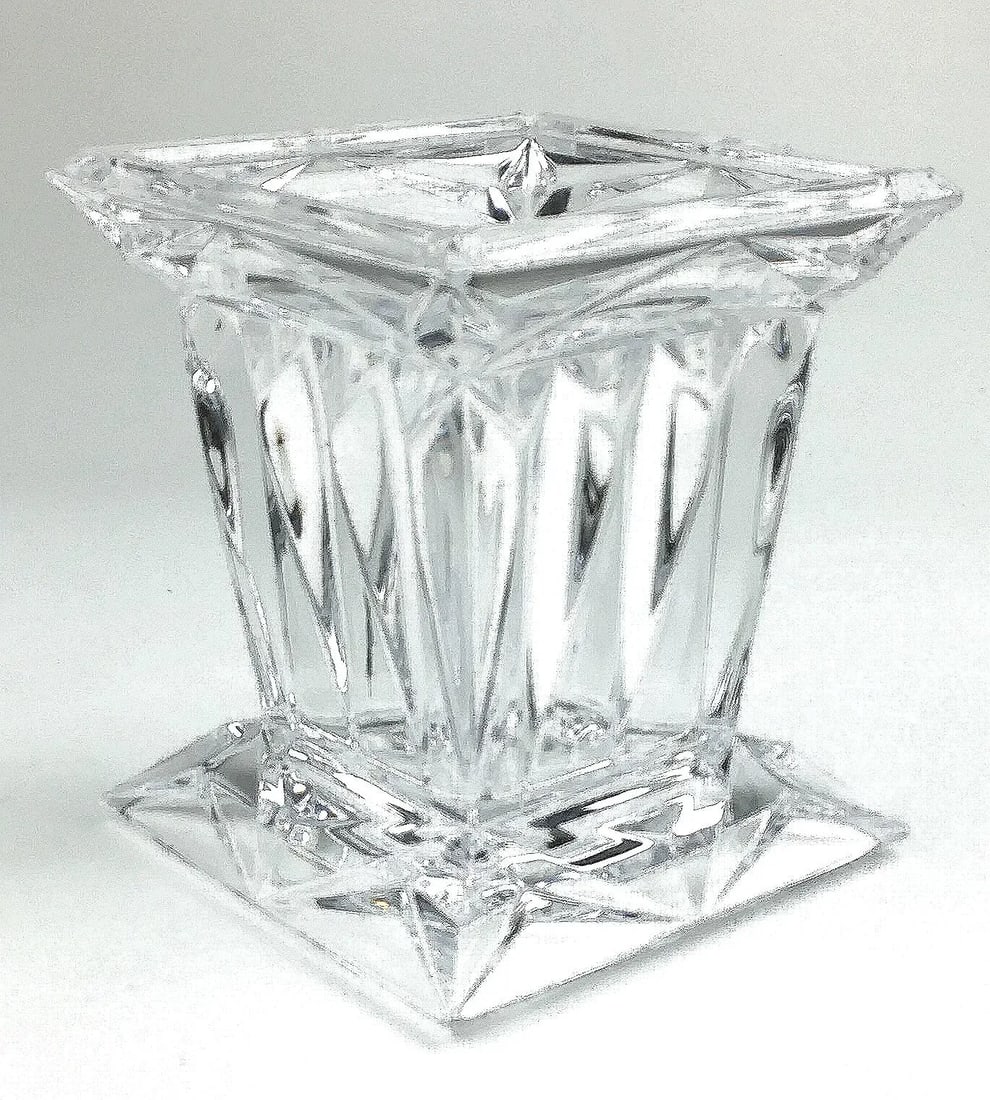 Vintage Art Deco Crystal Flower Vase - 12