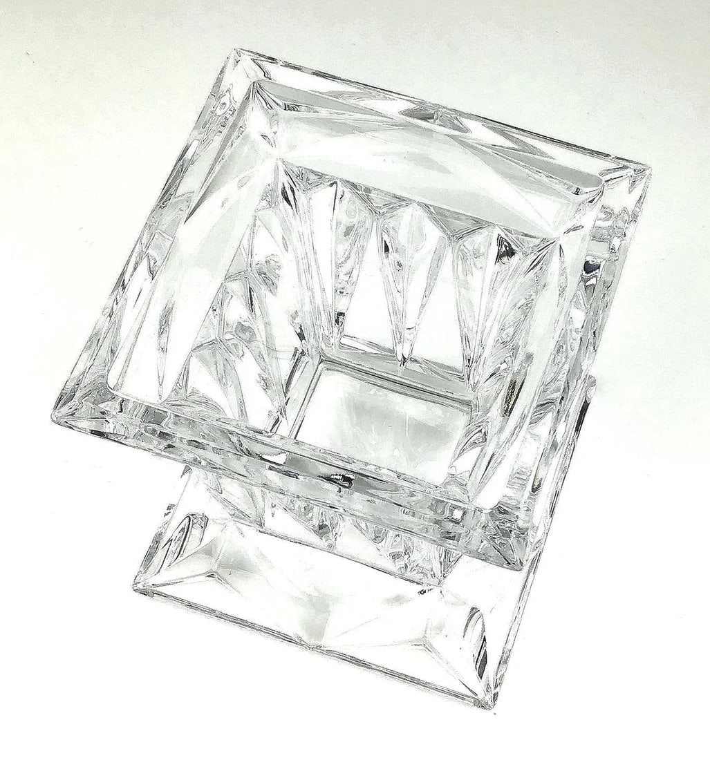 Vintage Art Deco Crystal Flower Vase - 2