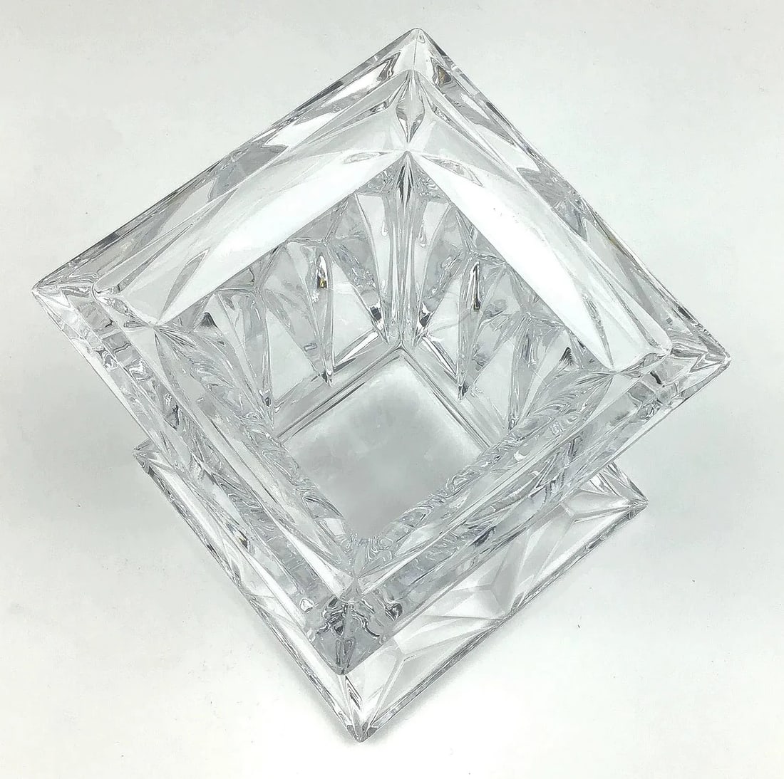 Vintage Art Deco Crystal Flower Vase - 3