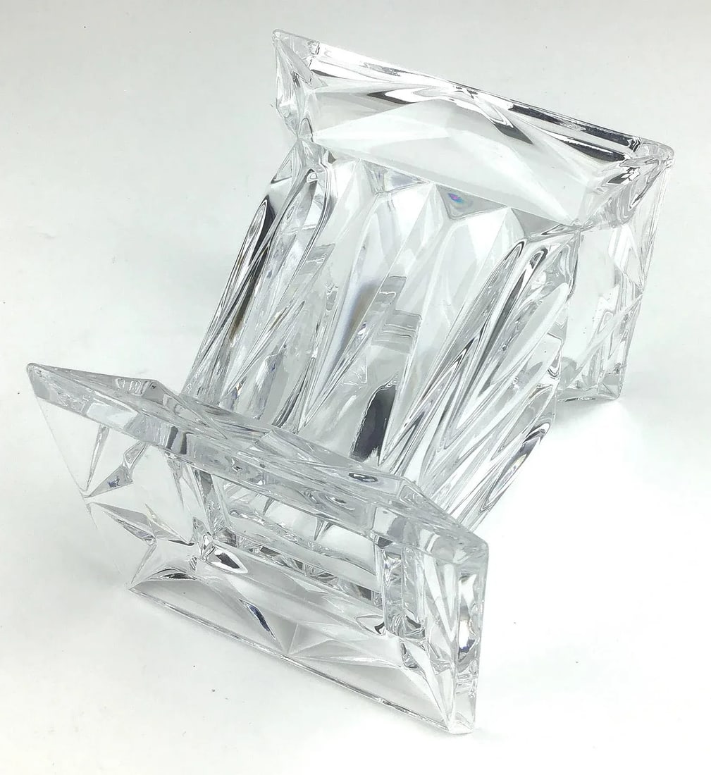 Vintage Art Deco Crystal Flower Vase - 6
