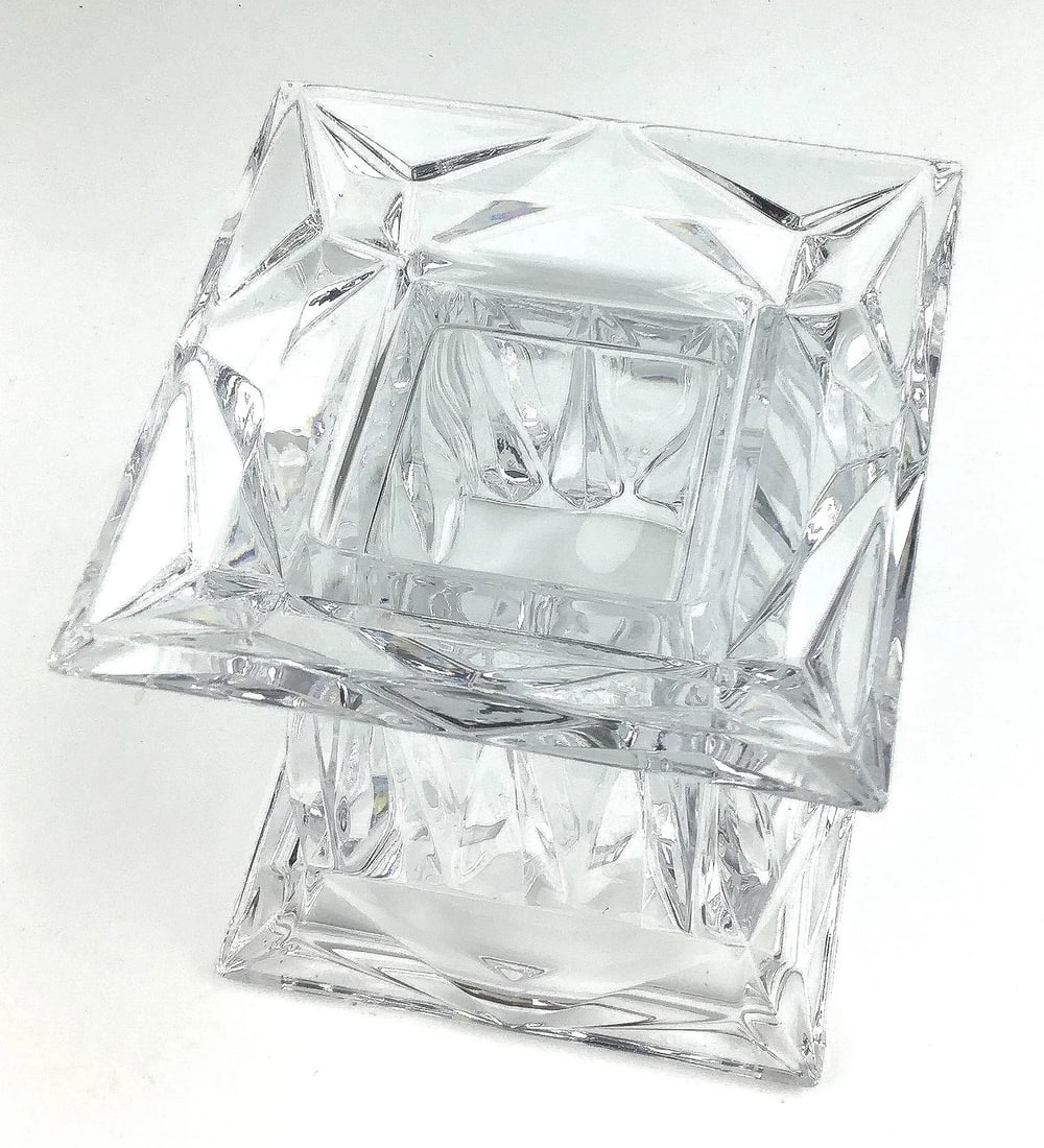 Vintage Art Deco Crystal Flower Vase - 7