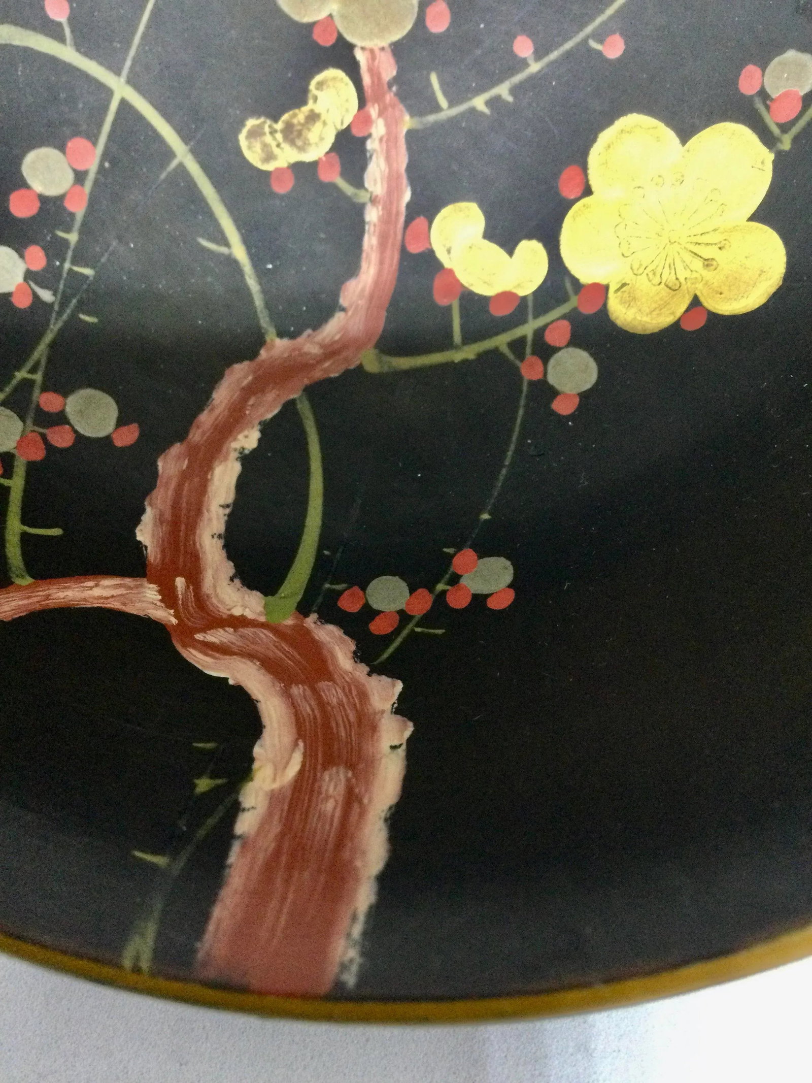 Vintage Japanese Guild Gold Hand Painted Lacquer Bowl - 5